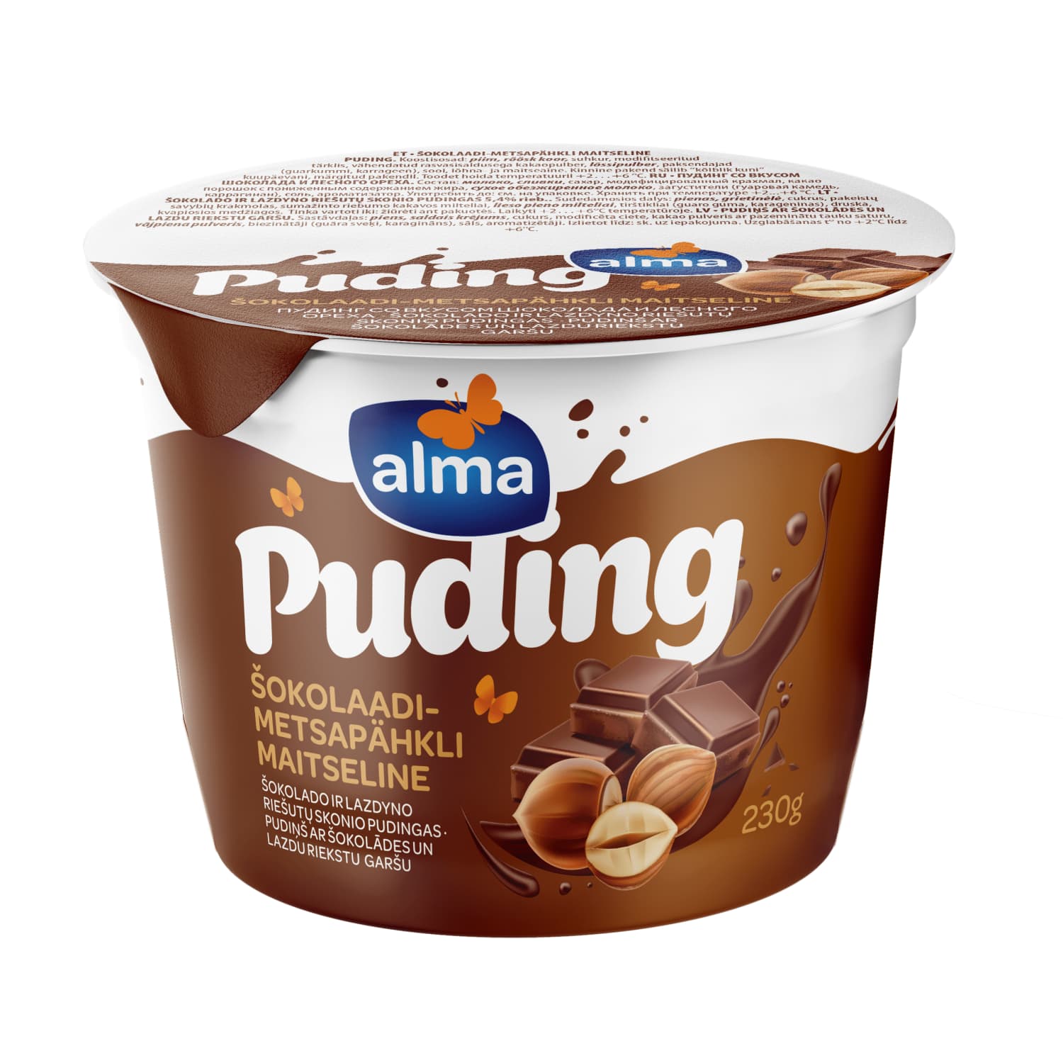 Šokol. ir riešut. sk. pudingas ALMA,5,4%,230g