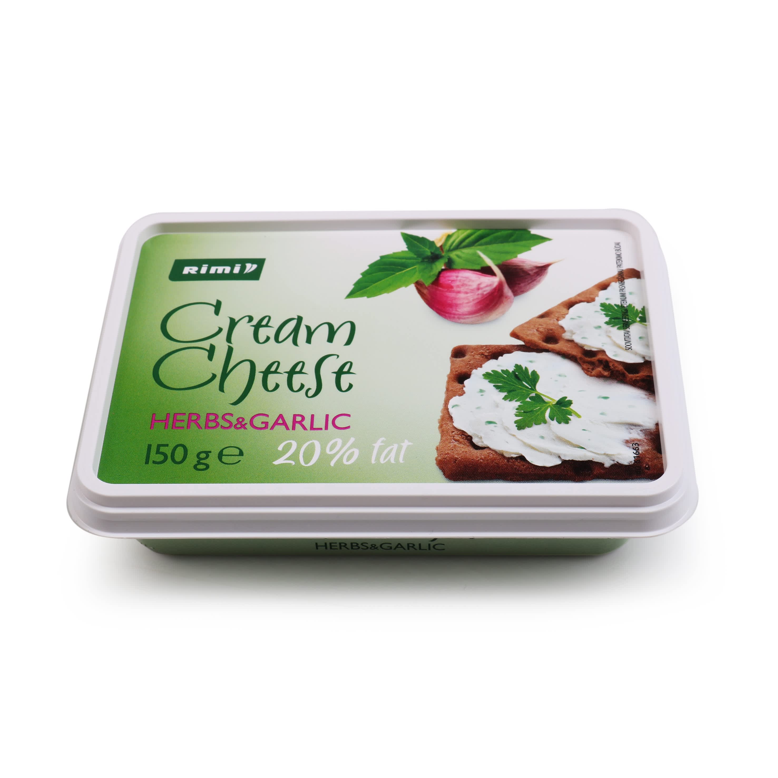 Fresh cheese with garlic RIMI, 20% fat, 150g
