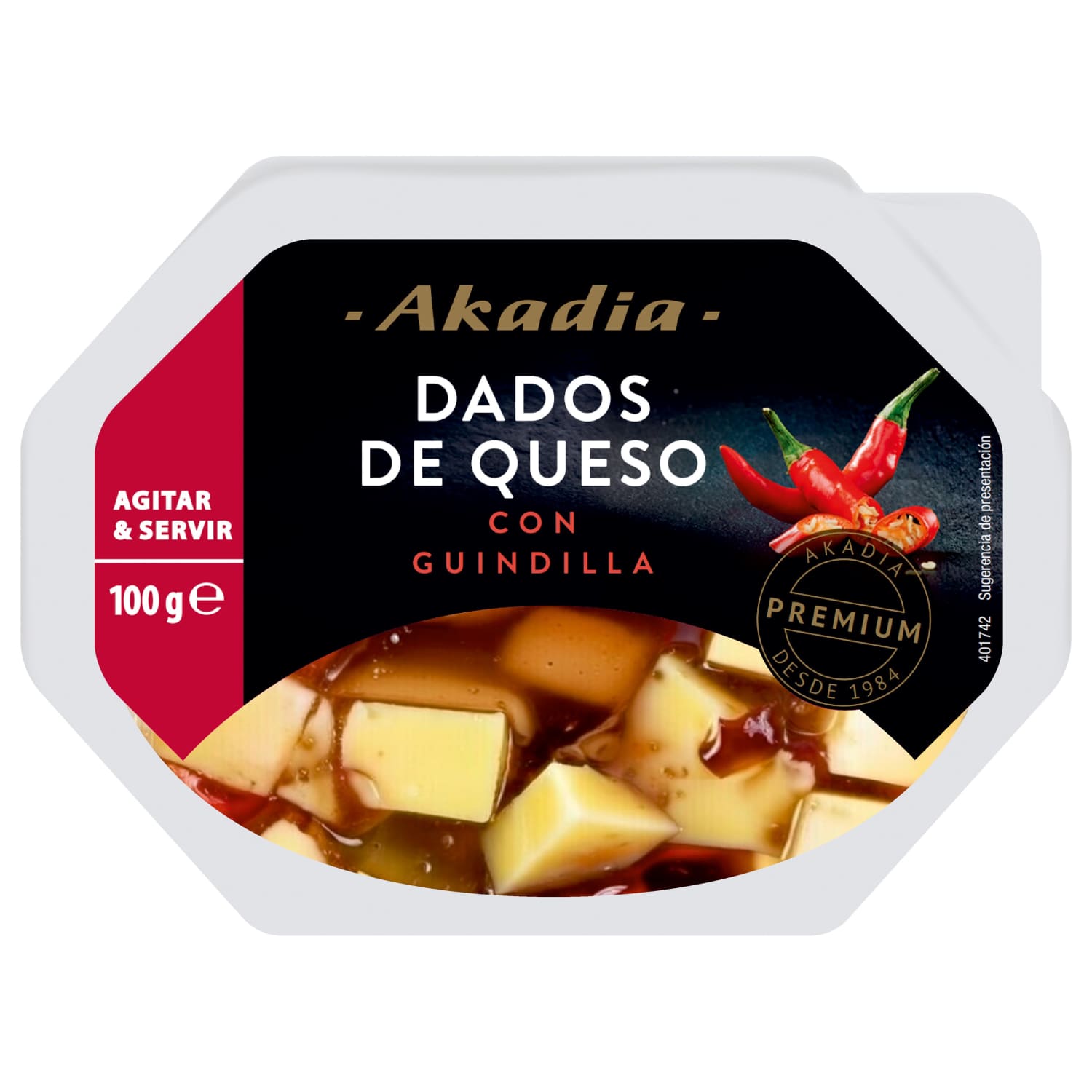 Сыр с острыми перцами AKADIA, 45 %, 100 г