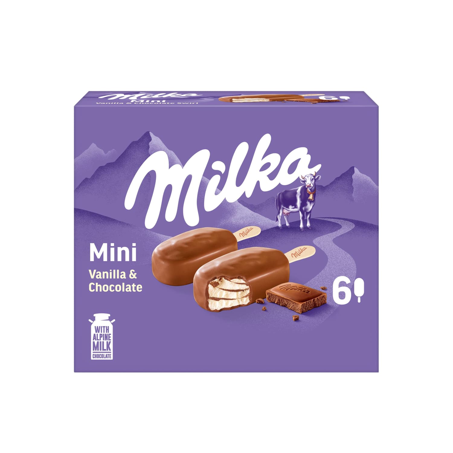 Ice cream MILKA MINI STICK, 6 x 50ml / 225g