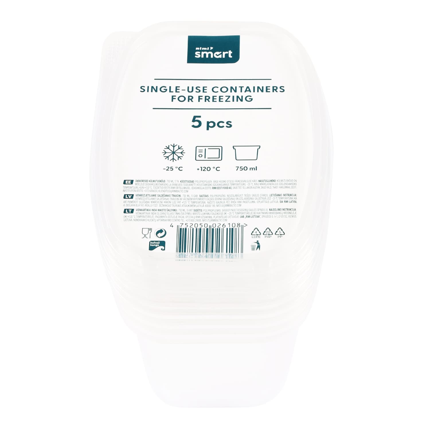 Vienk.indai maist.šald.750 ml,5vnt RIMI SMART