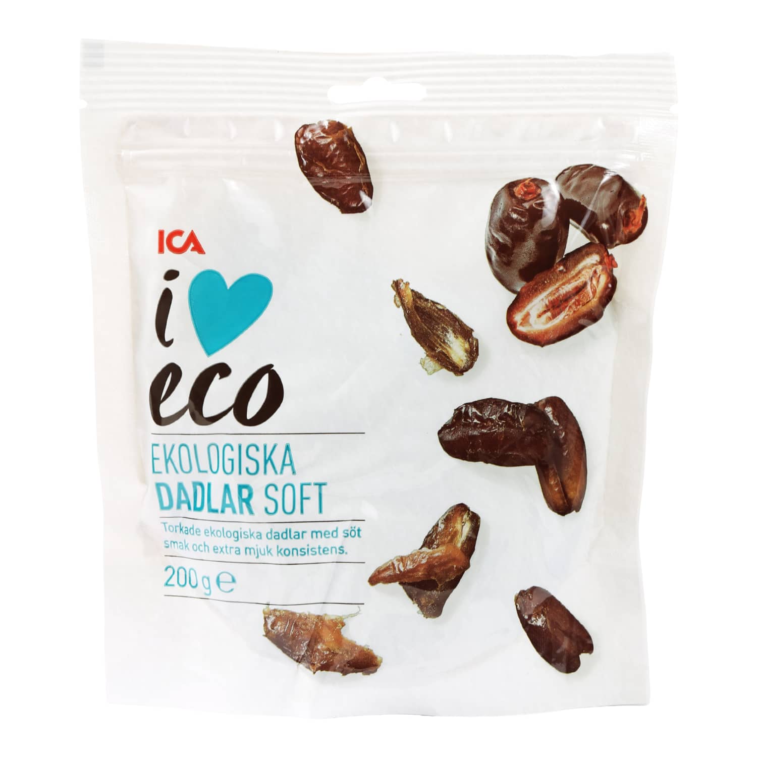 Minkštos ekologiškos datulės I LOVE ECO, 200g