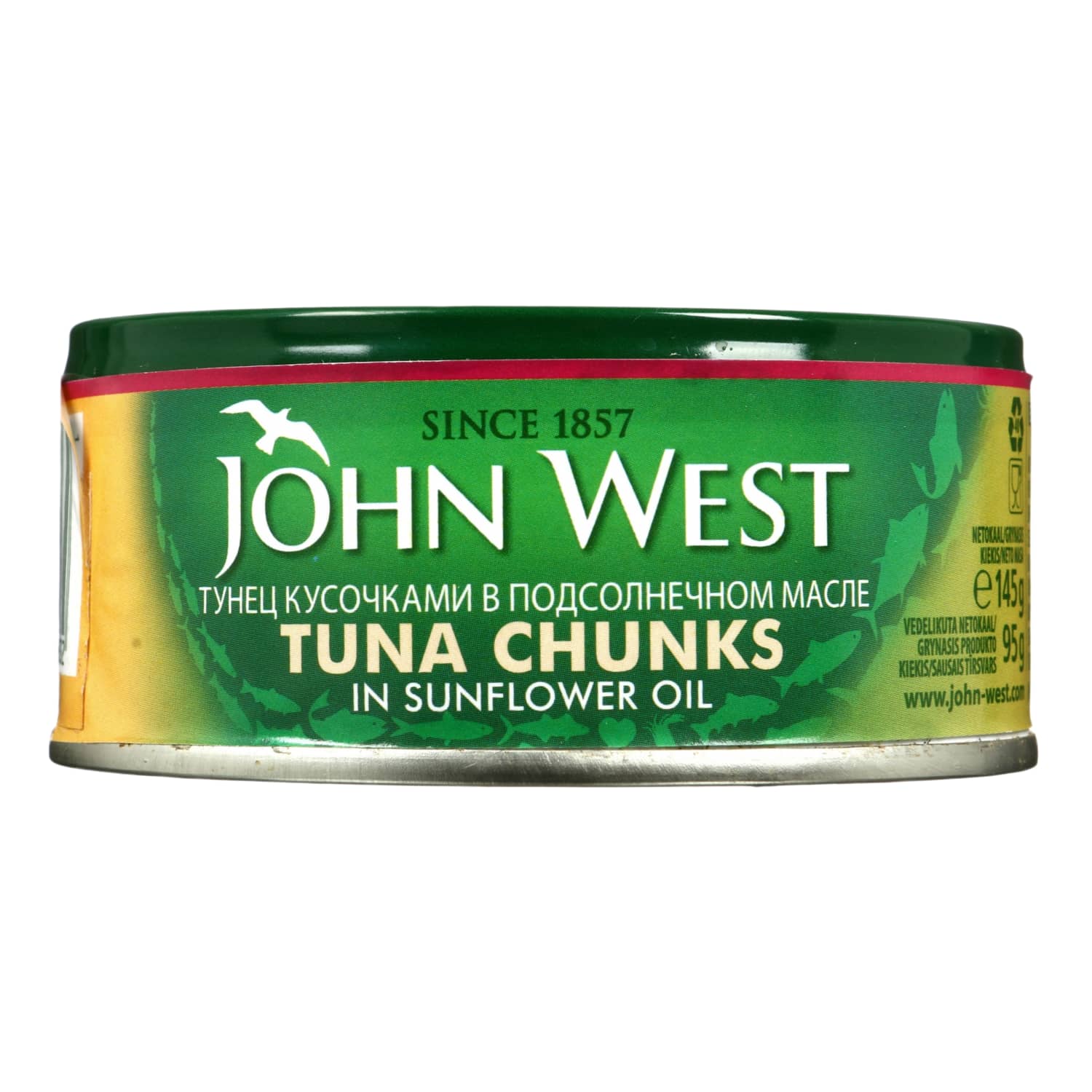 Кусочки тунца в масле JOHN WEST, 145 г