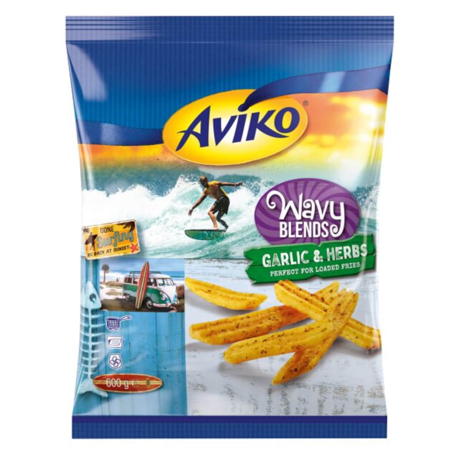 Frozen fries AVIKO with garlic and herbs, 600 g