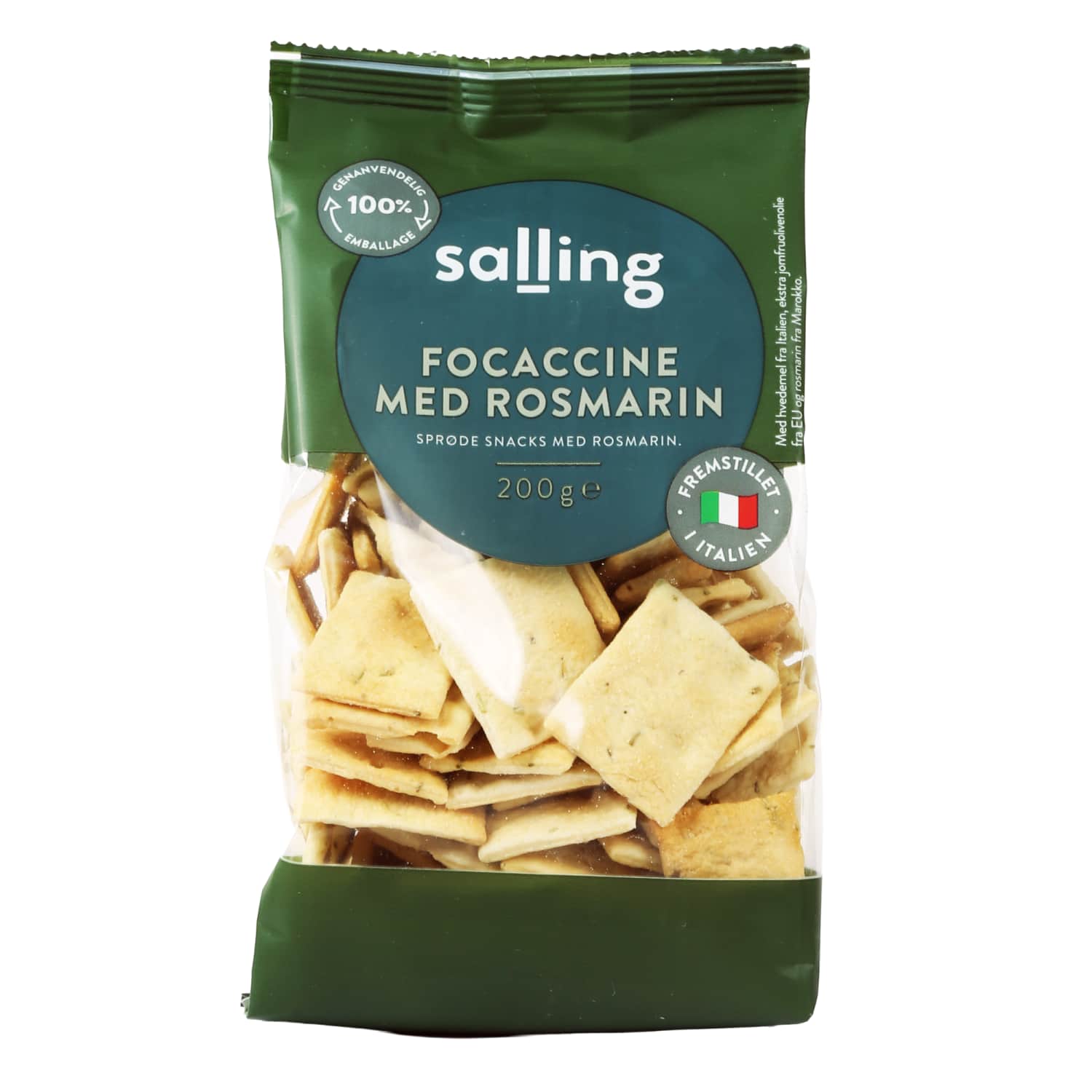 Krekeriai su roz. SALLING FOCACCINE, 200 g