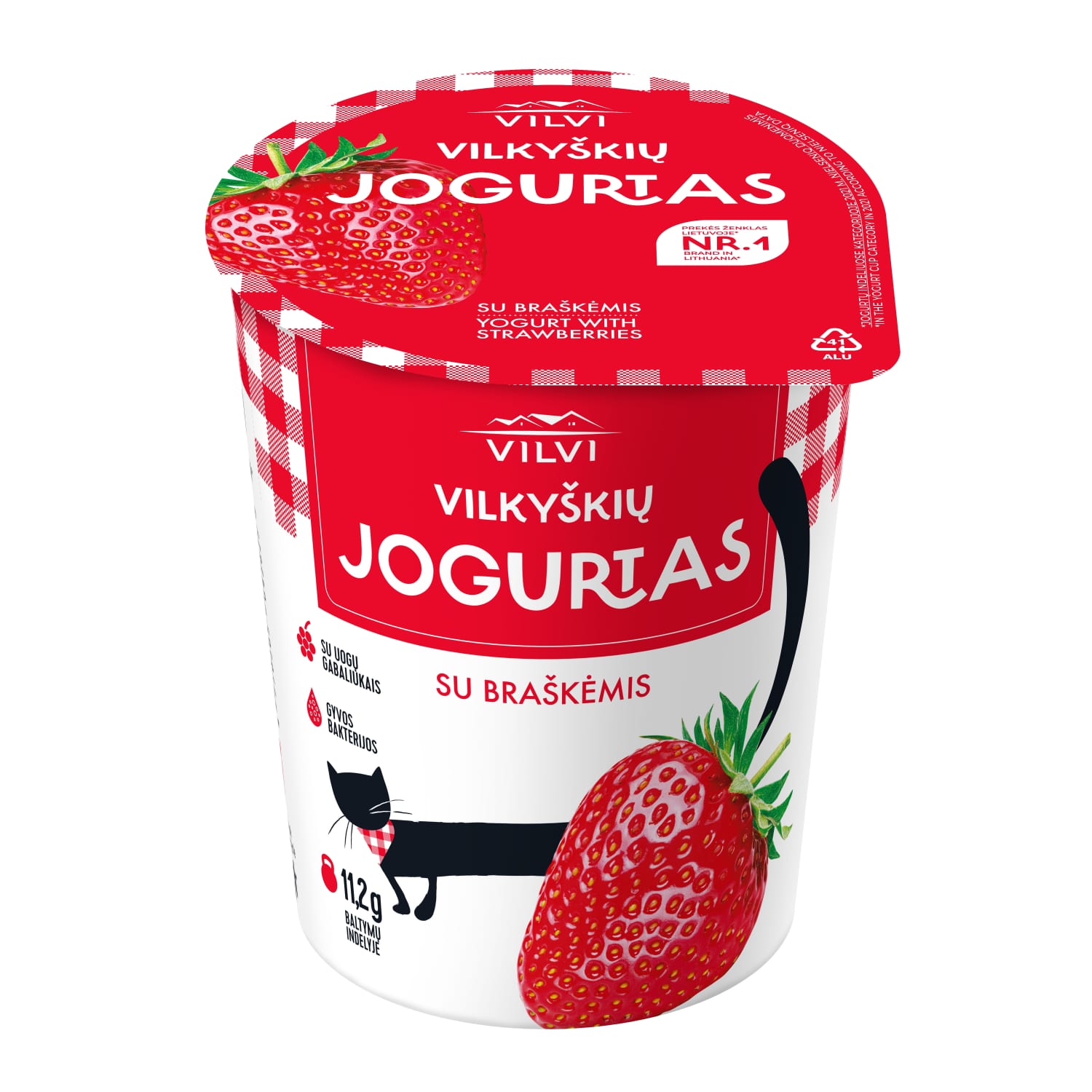 Yogurt VILVI with strawberry, 3.6% fat, 350 g