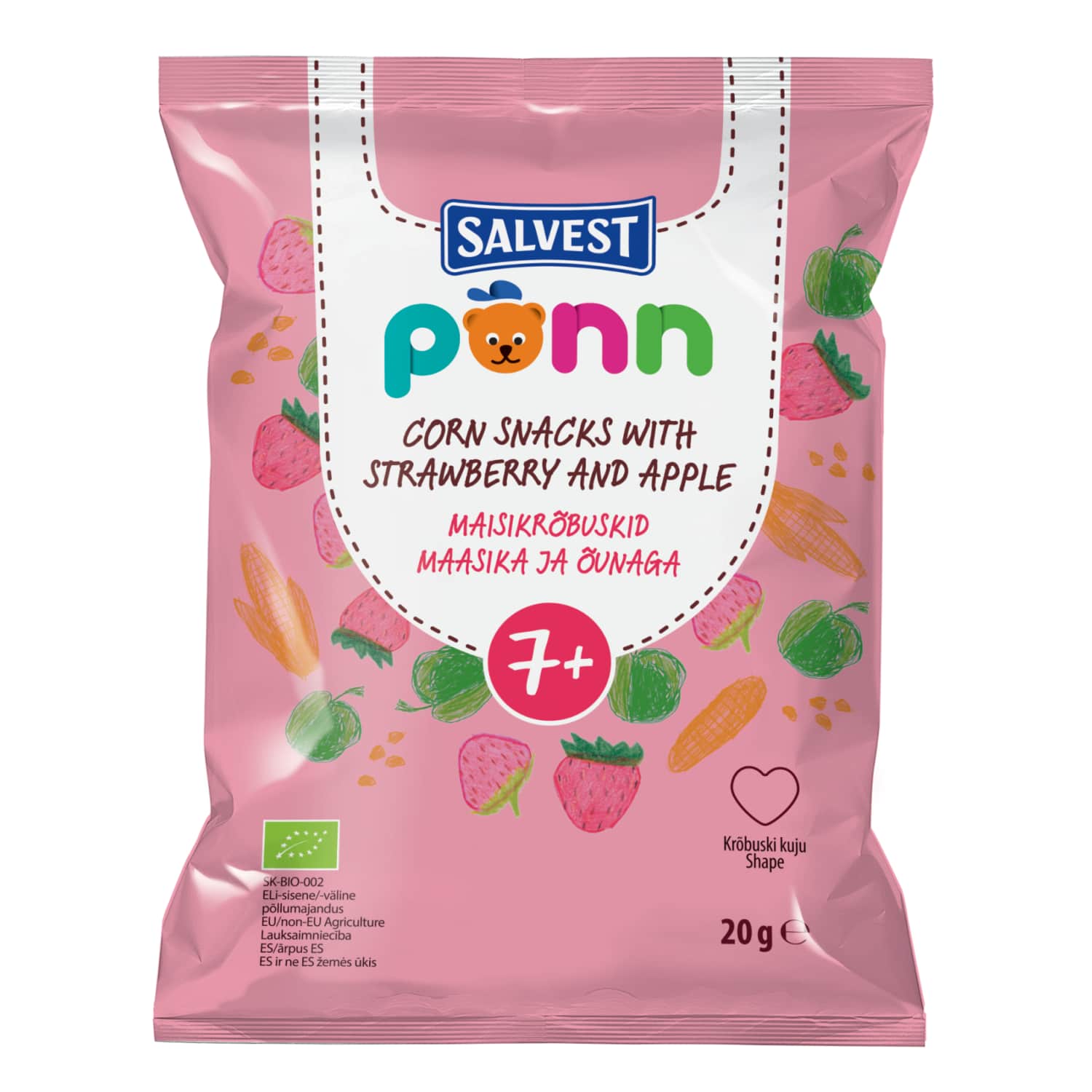 Ekol. užkandis su brašk. ir obuol. PONN, 20 g