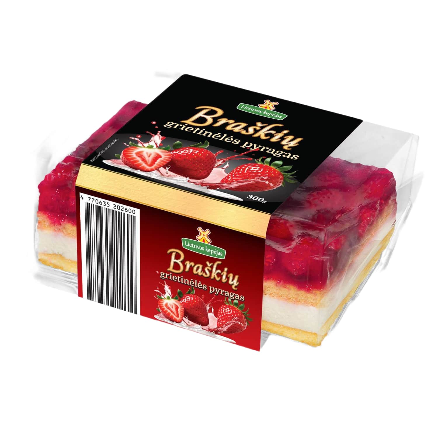 Thawed strawberry, cream cake, 300 g