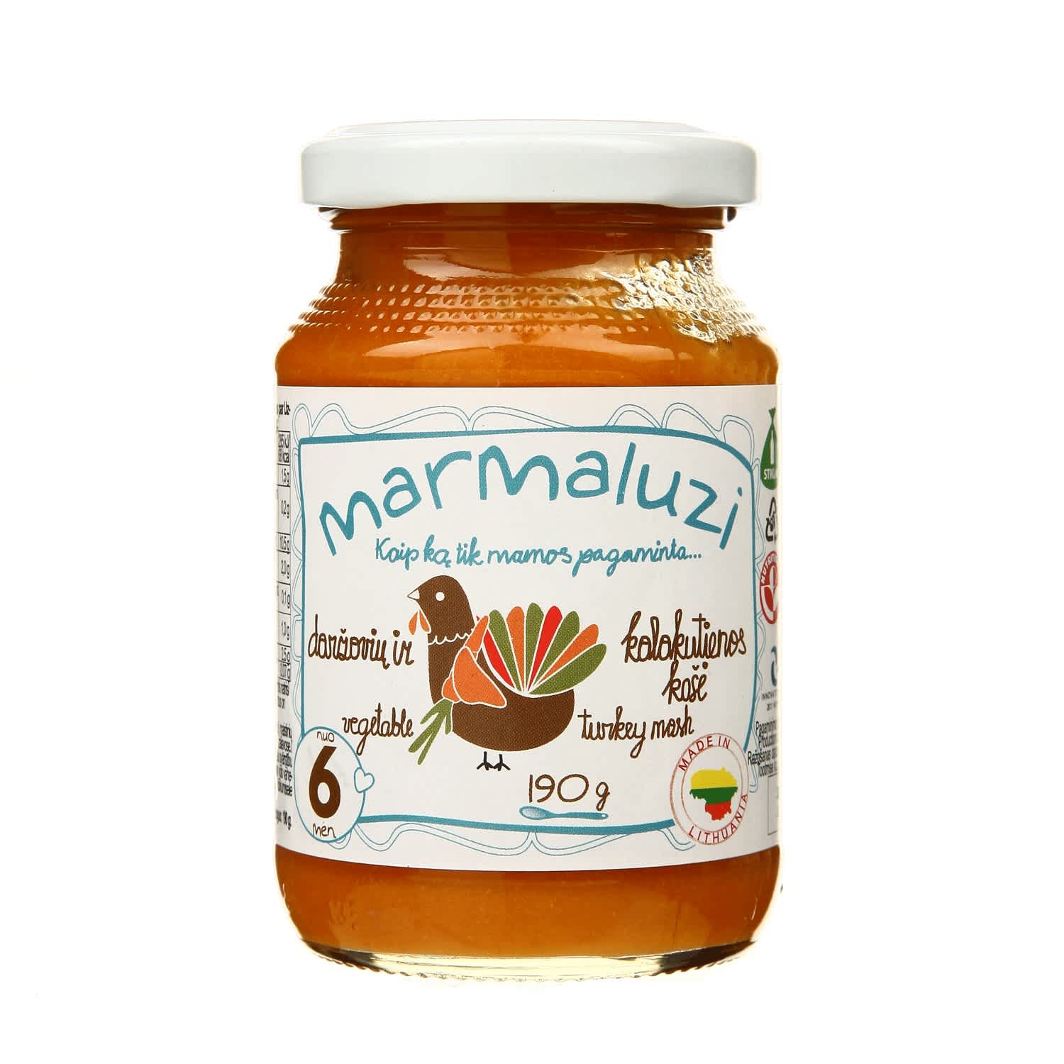 Vegetable and turkey porridge MARMALUZI, 190 g