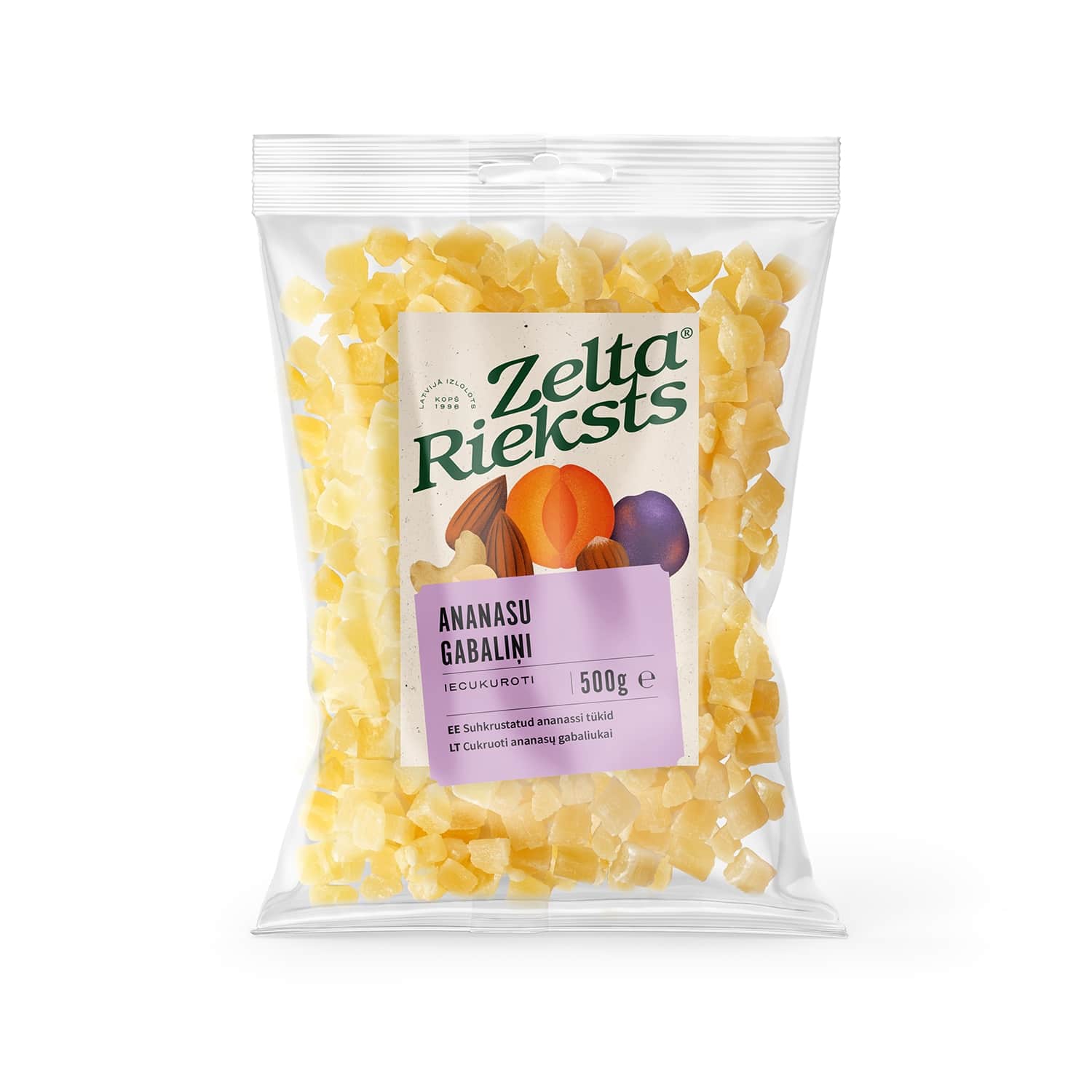 Pineapple pieces ZELTA RIEKSTS, 500 g
