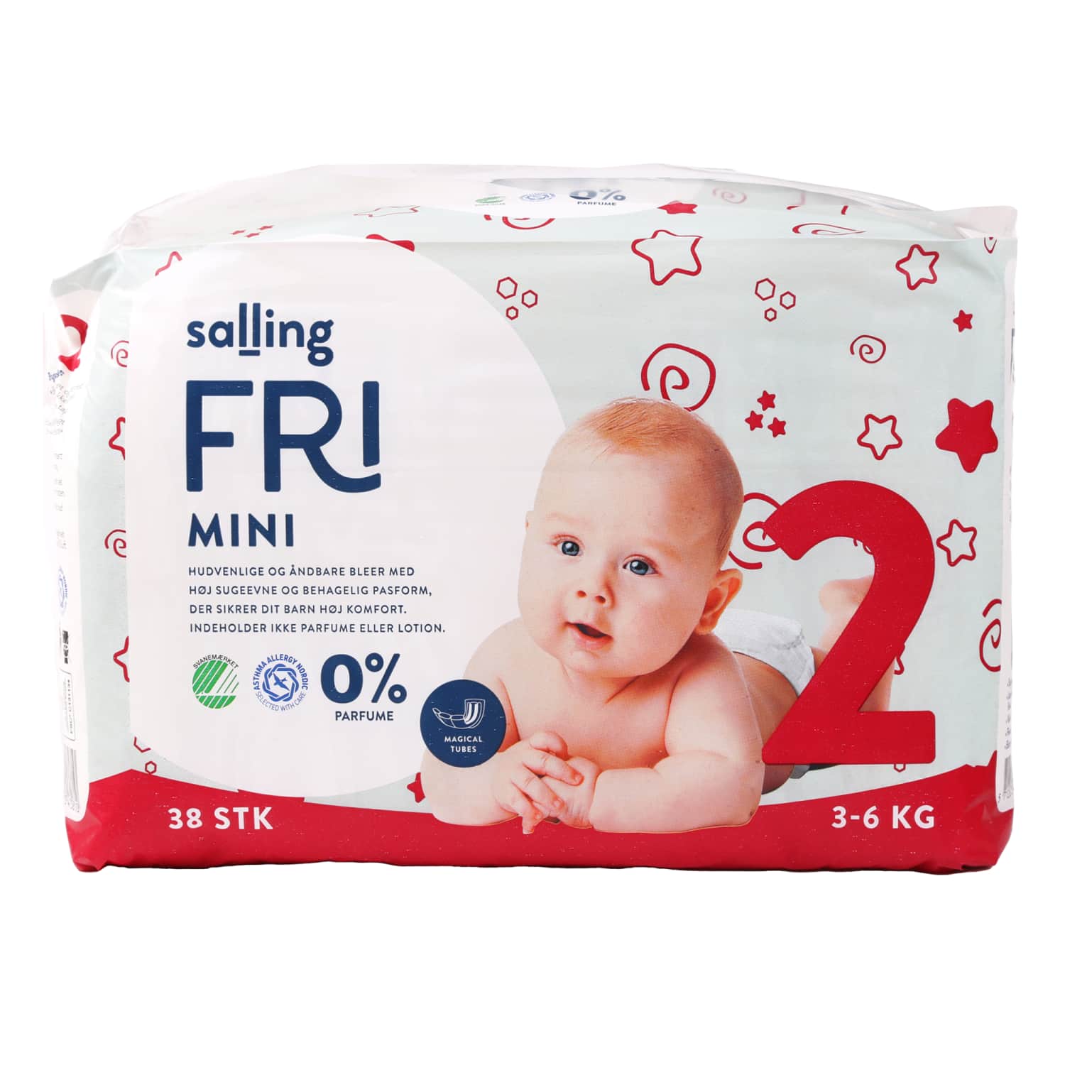 Sausk. SALLING FRI MINI, 2 d. 3–6 kg, 38 vnt.