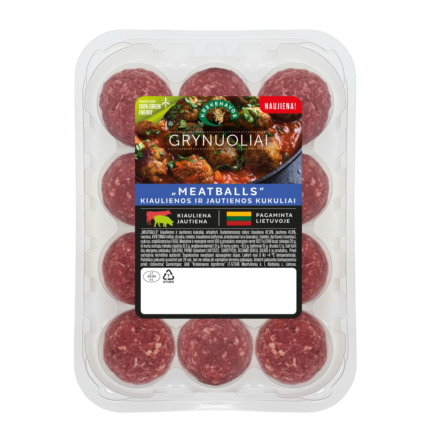 Свинина и говядина фрикадельки GRYNUOLIAI, 300 г