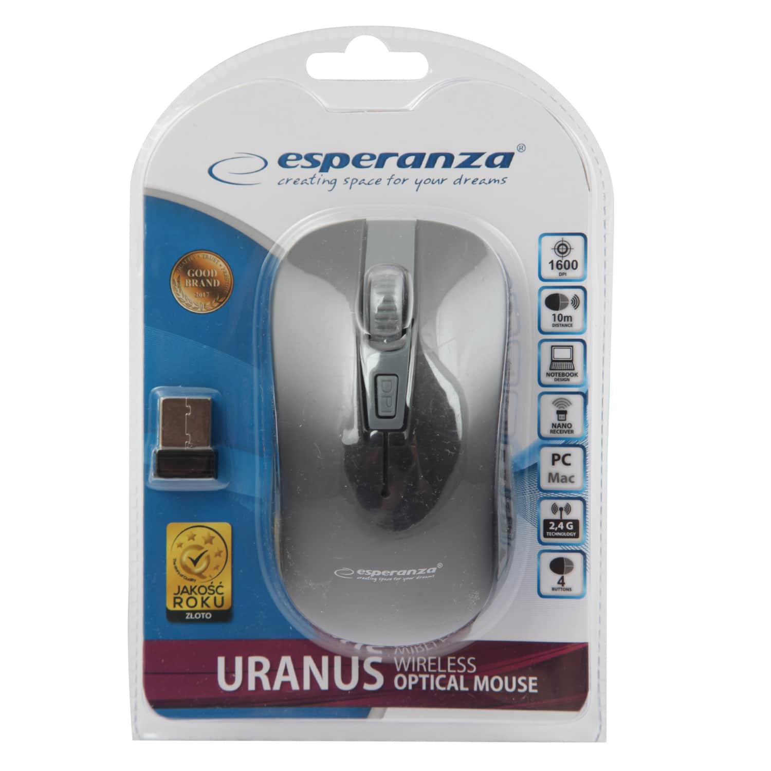 Bevielė optinė pelė 4D URANUS MIX
