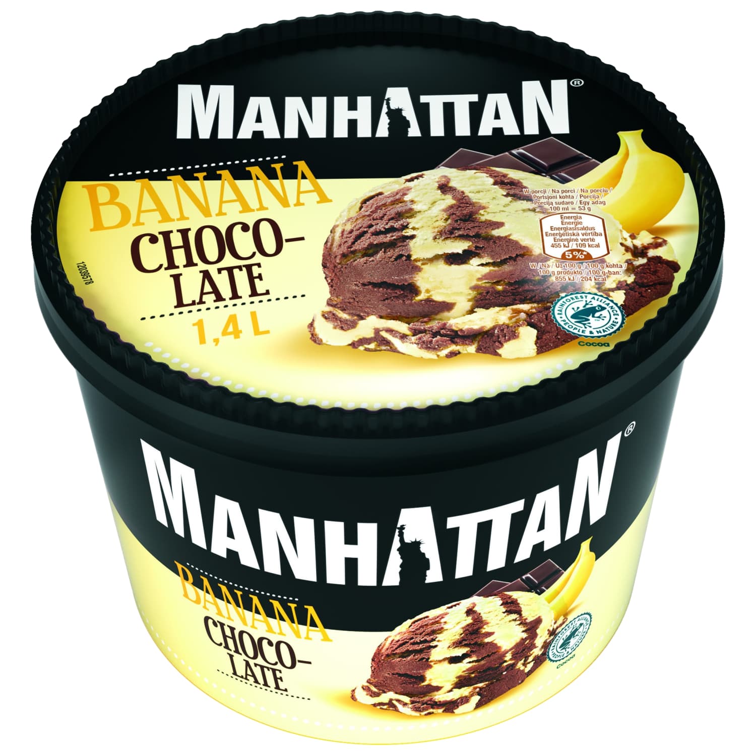 Banan. - šok. ledai MANHATTAN, 1,4 l / 742 g