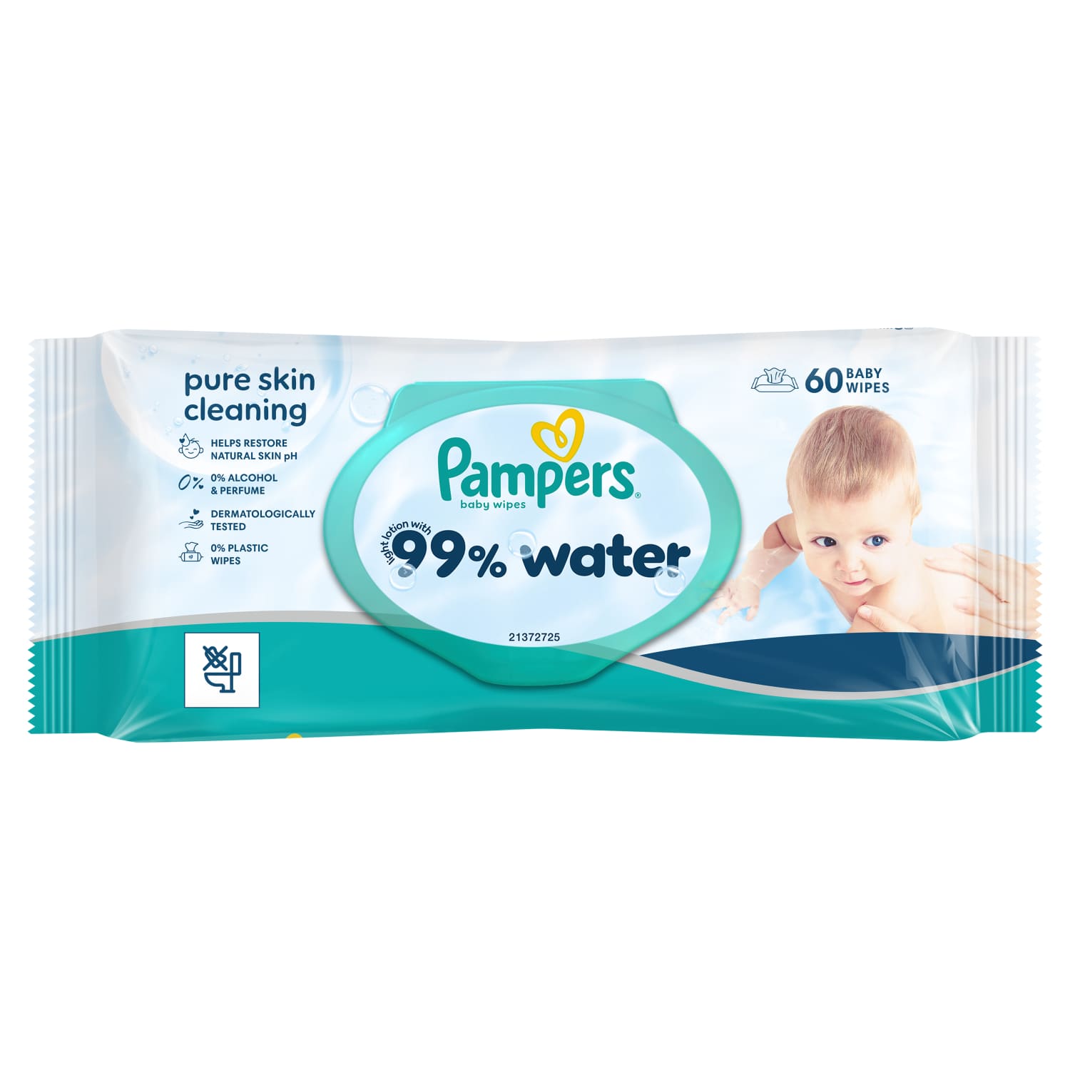 Kūdikių servetėlės PAMPERS WATER, 60 vnt.