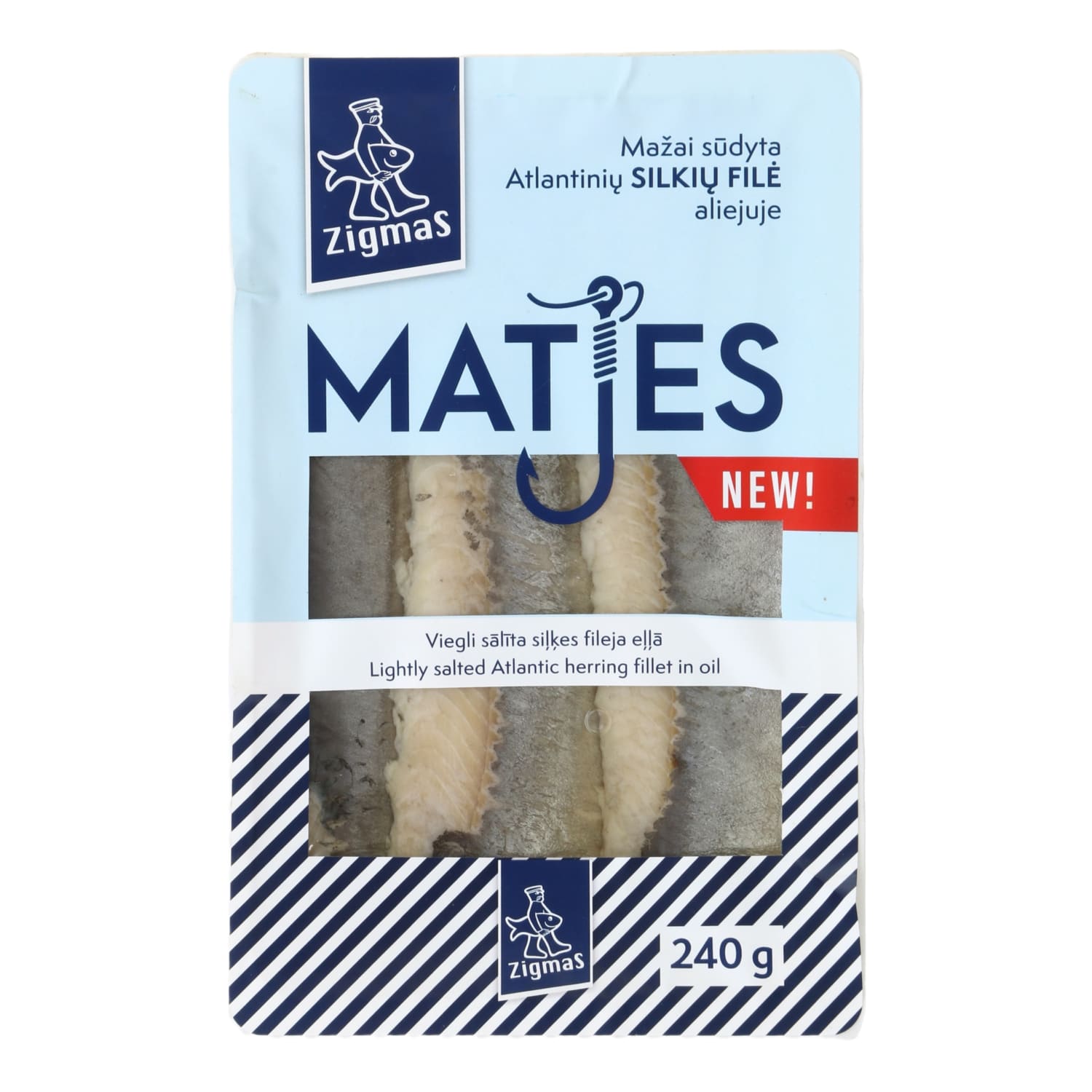 Соленая филе сельди в масле ZIGMAS MATES, 240 g