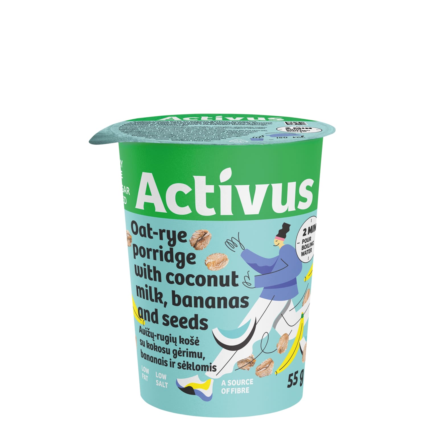 Овсяно-ржаная каша с бананами ACTIVUS, 55 г