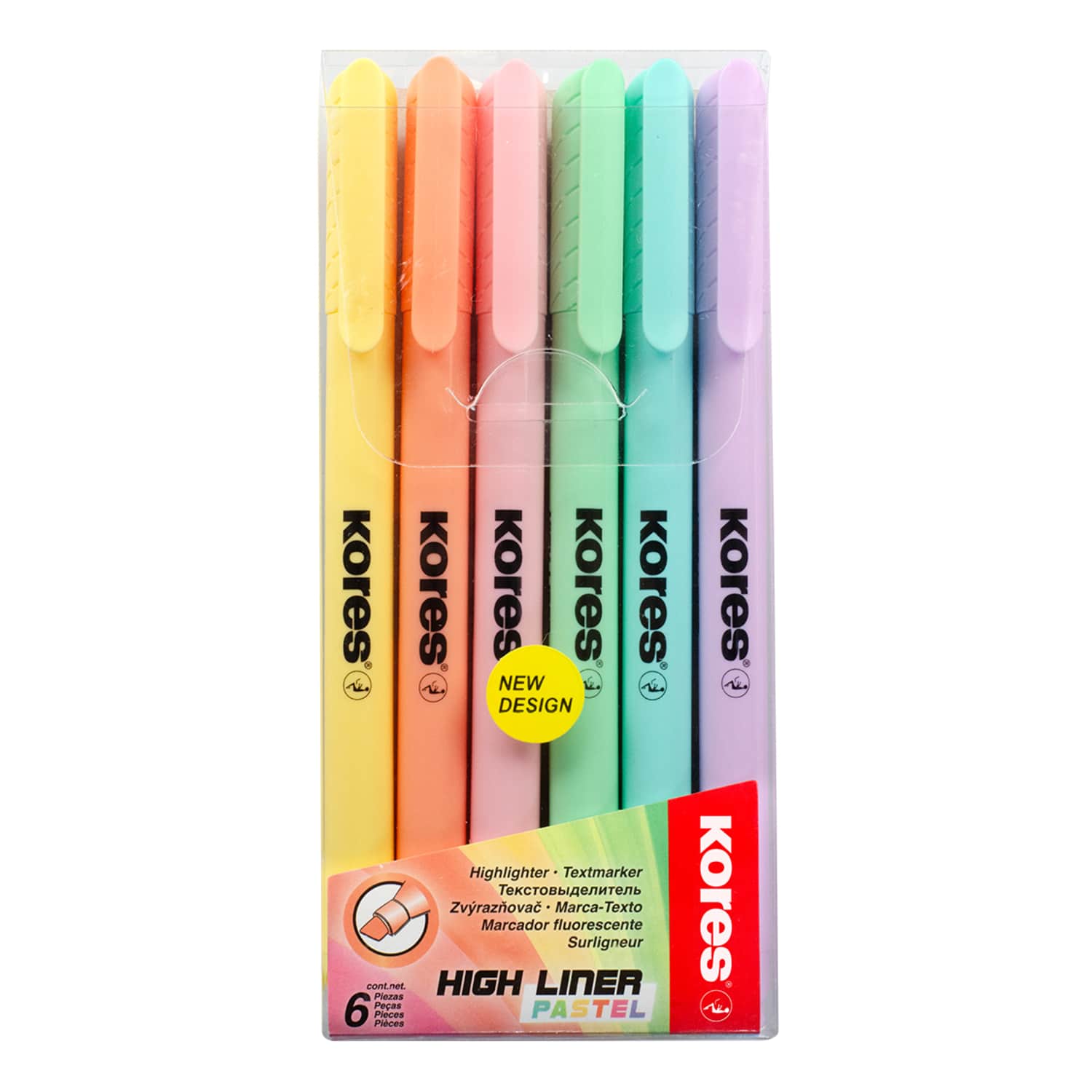 Teksto žymekliai KORES HIGH LINER, 6vnt.