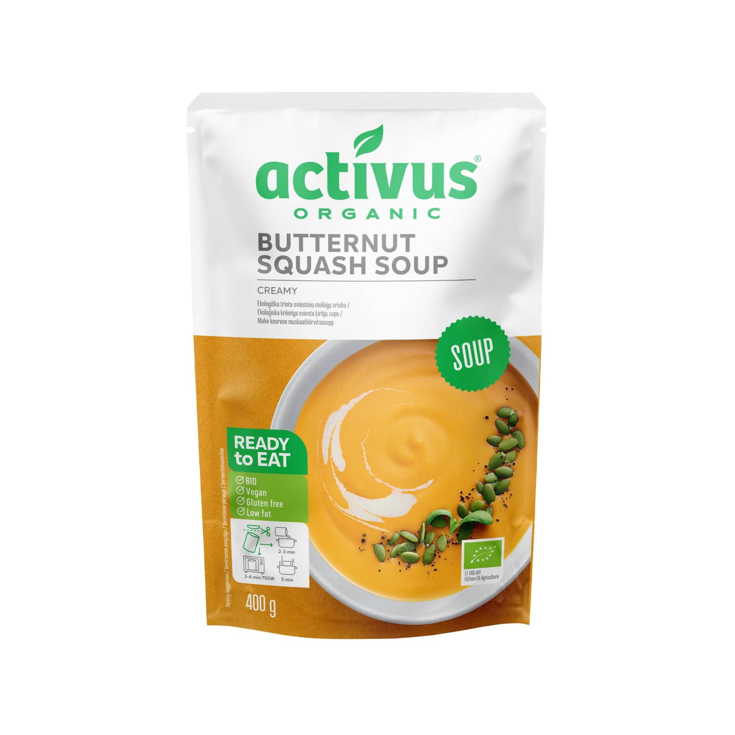 Ekol. sviestin. moliūgų sriuba ACTIVUS, 400 g