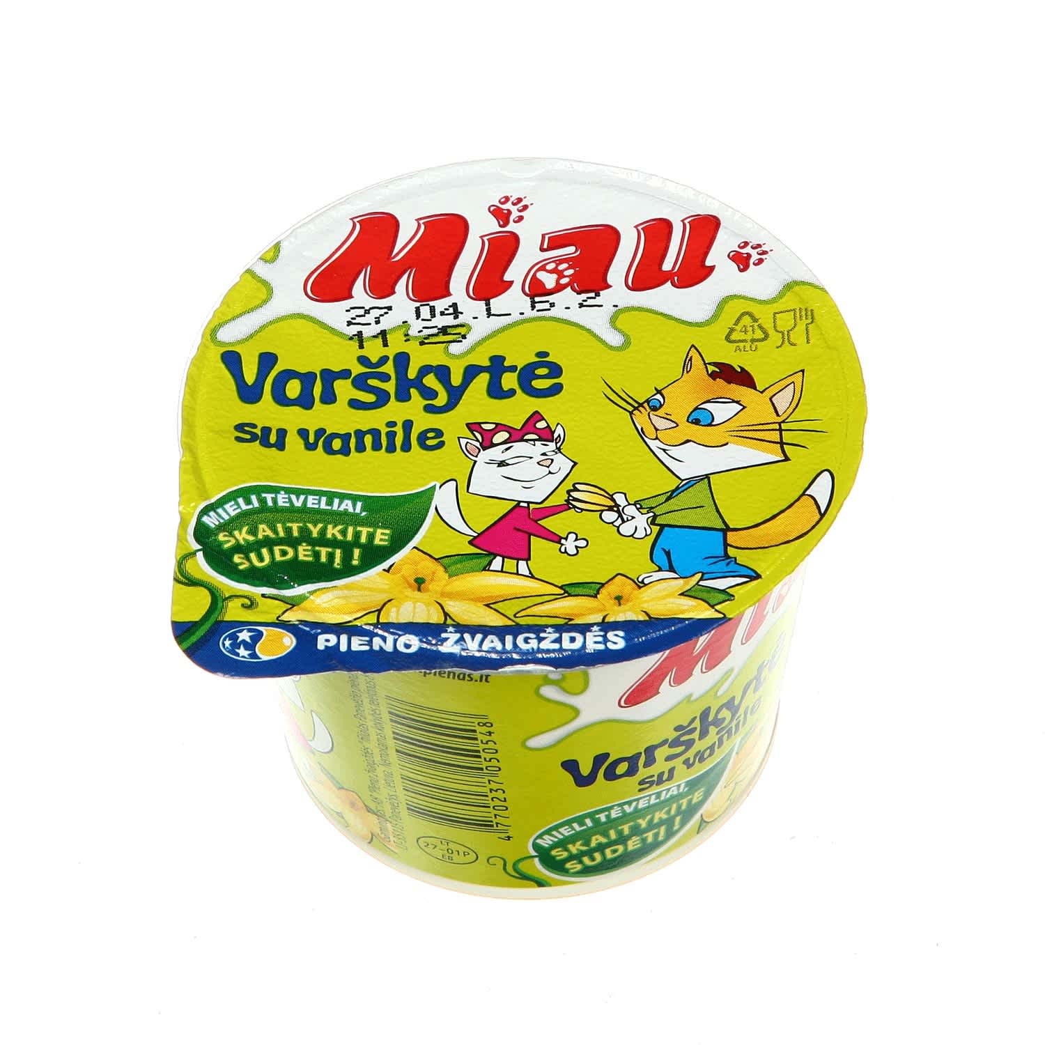 Organic cottage cheese with vanilla MIAU, 6%, 100 g