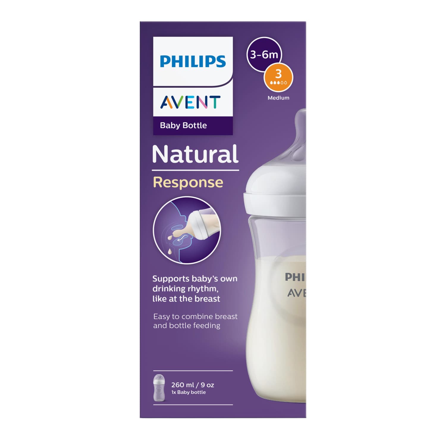 Buteliukas PHILIPS AVENT, 260 ml, 1 m+