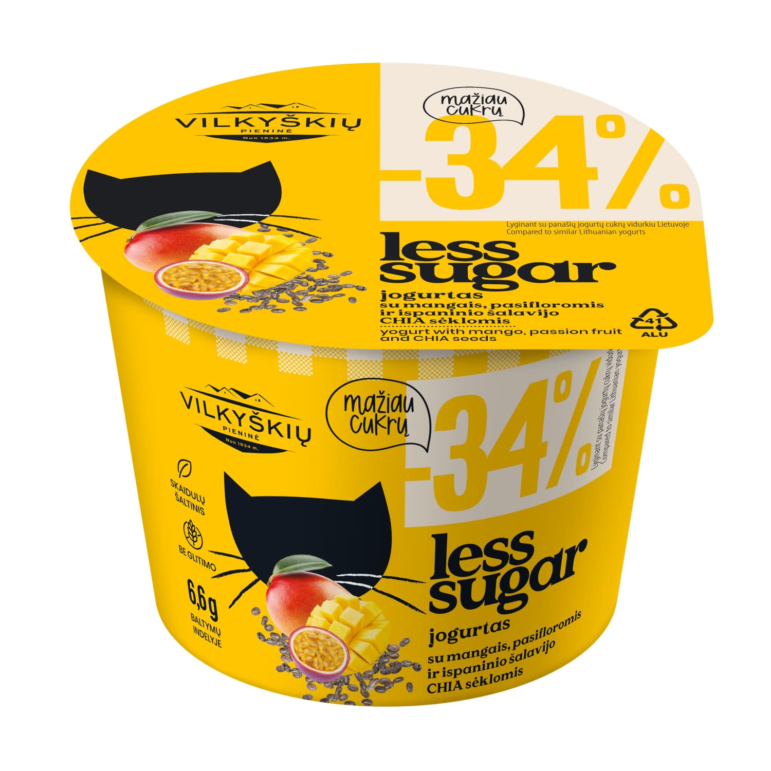 Yogurt with mango VILVI LESS SUGAR, 3.7%, 200 g