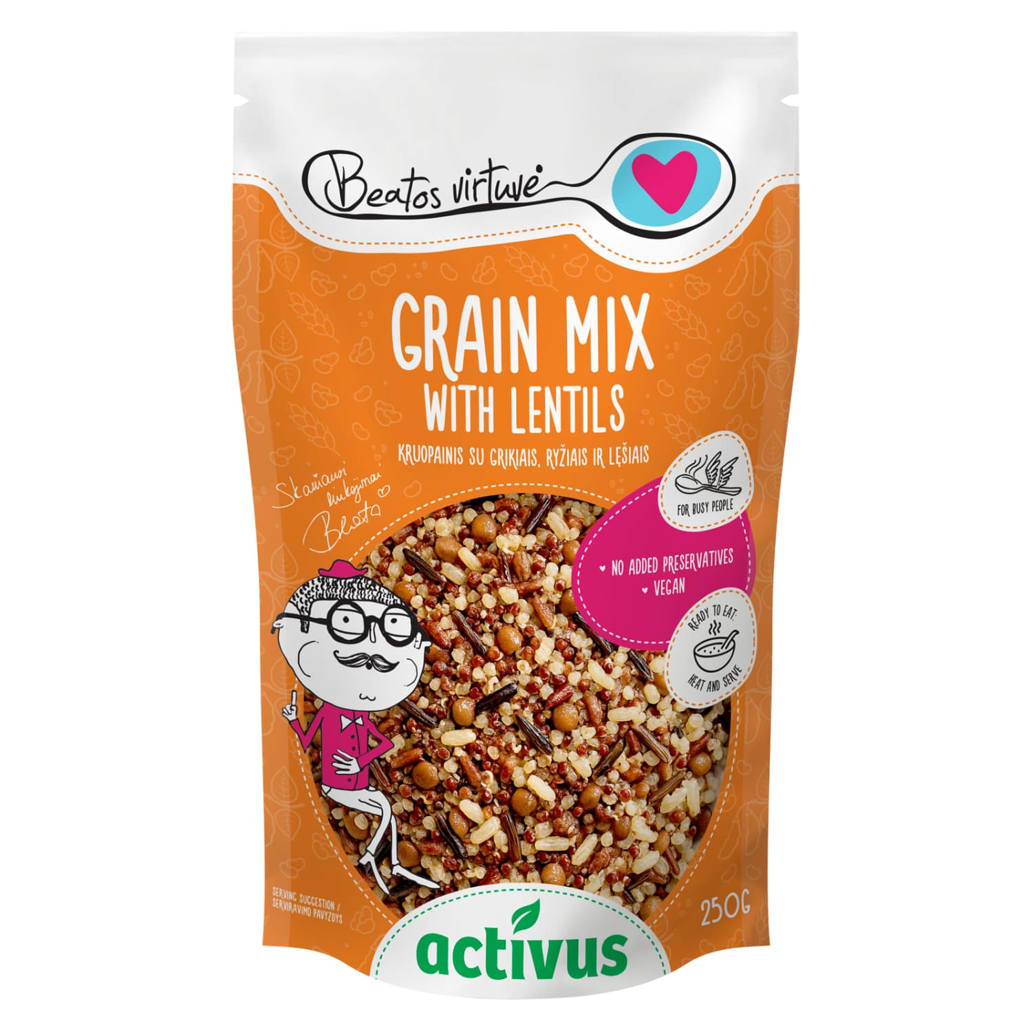 Grūdų mišinys su lęšiais ACTIVUS & BV, 250 g
