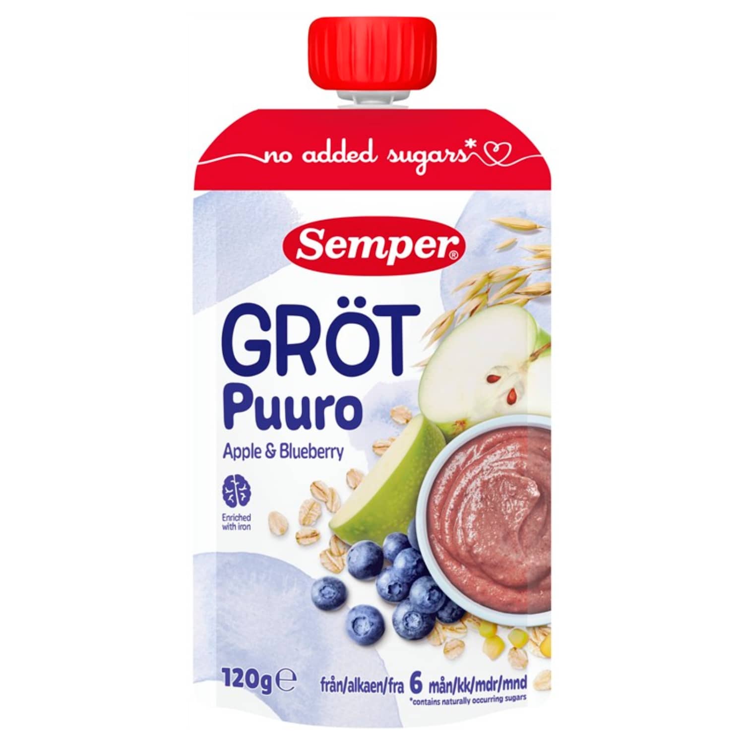 Oat porridge with blueberries and apple SEMPER, 120 g