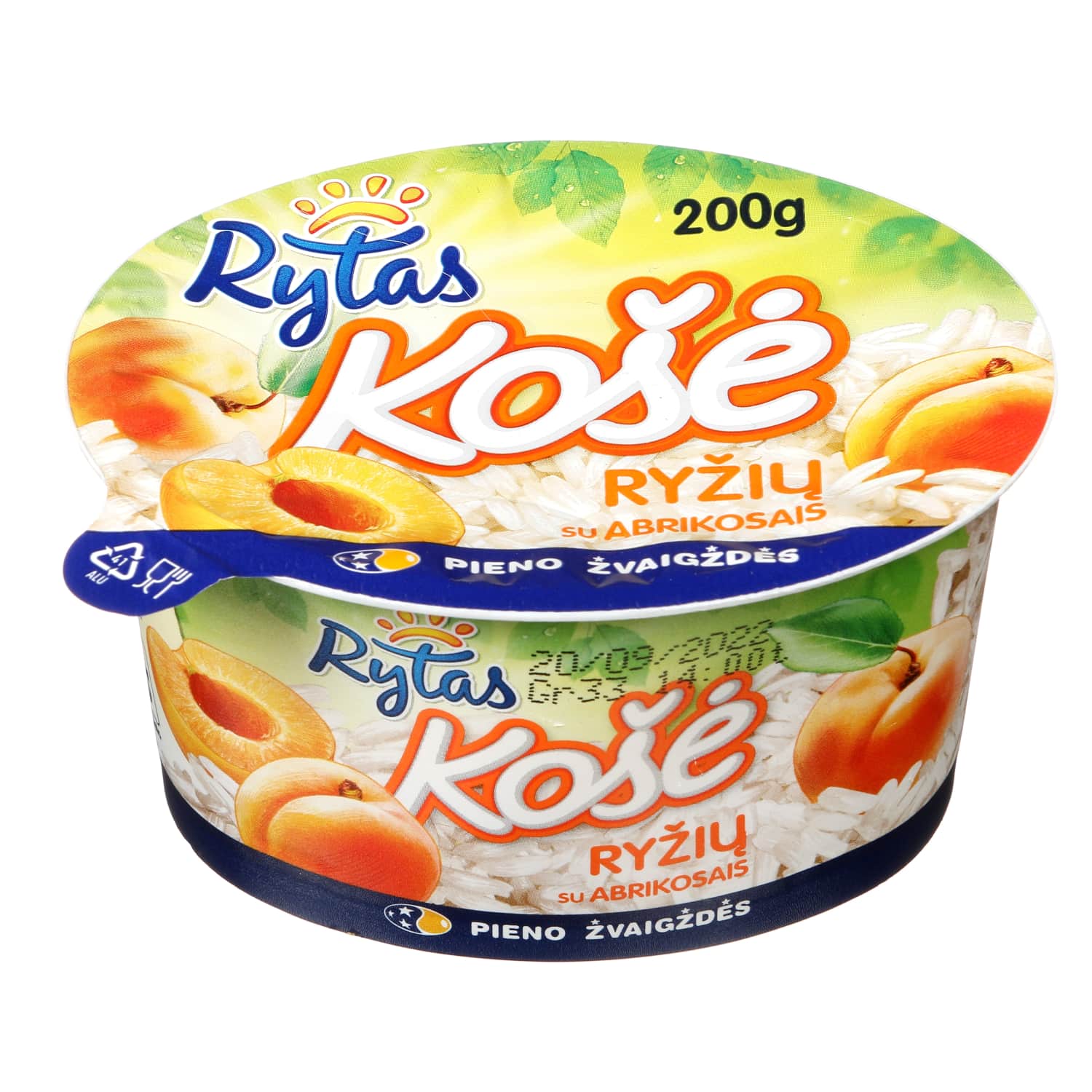Рисовая каша с абрикосами RYTAS, 6%, 200 г