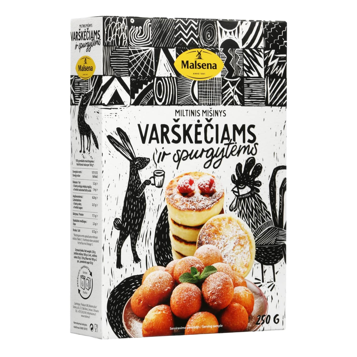 Flour mixture for cottage cheese and donuts MALSENA, 250 g