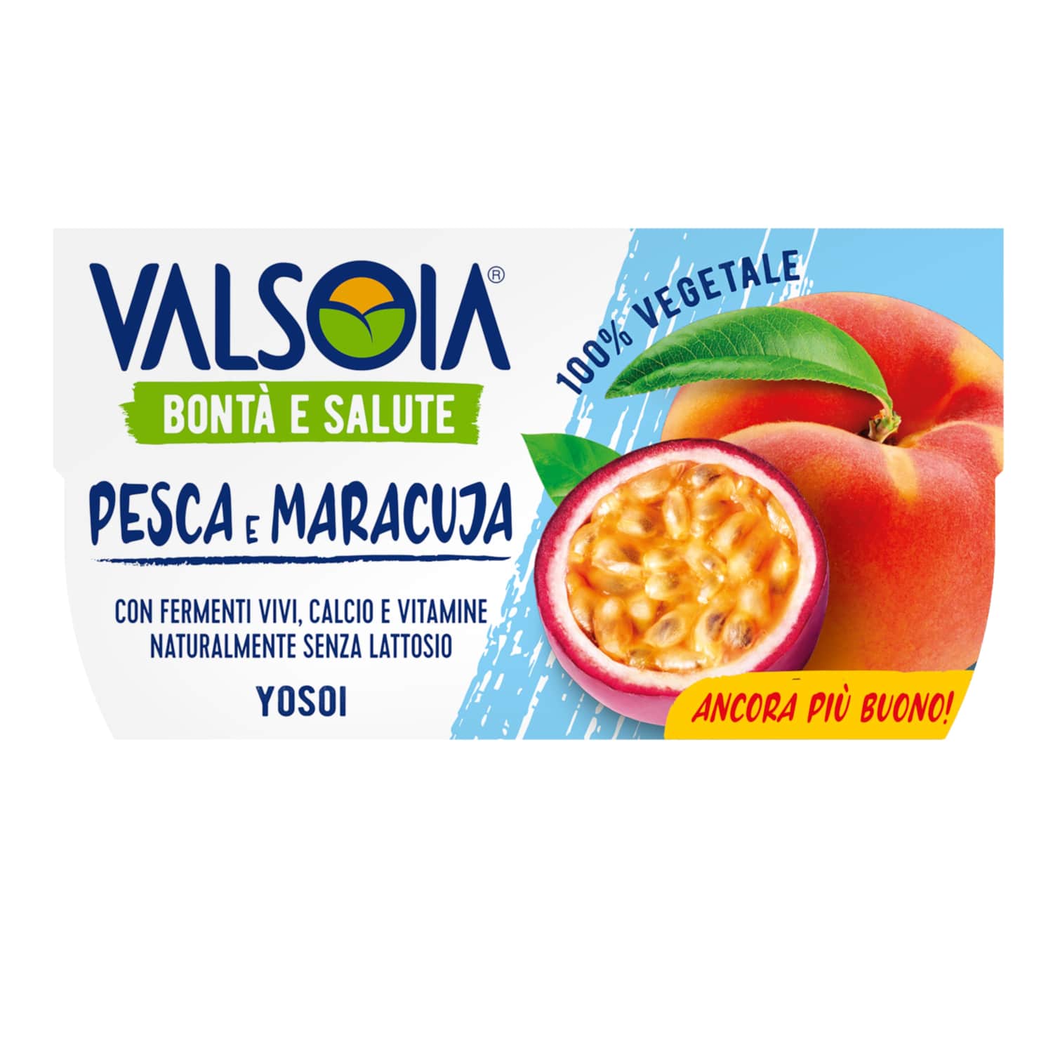 Соевый продукт с персиком и маракуйей VALSOIA, 250 г