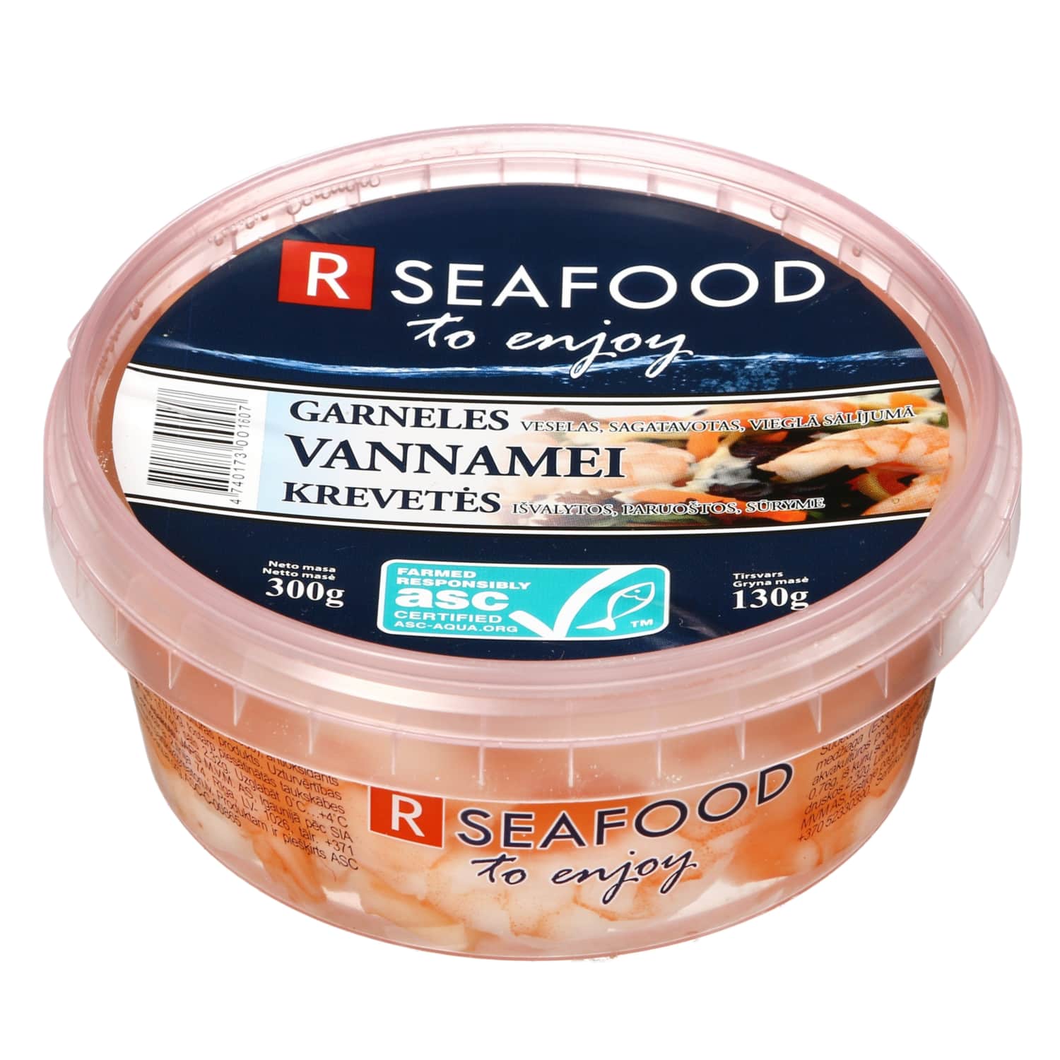 Frozen shrimp in brine REATON EXCEL. ASC, 130 g