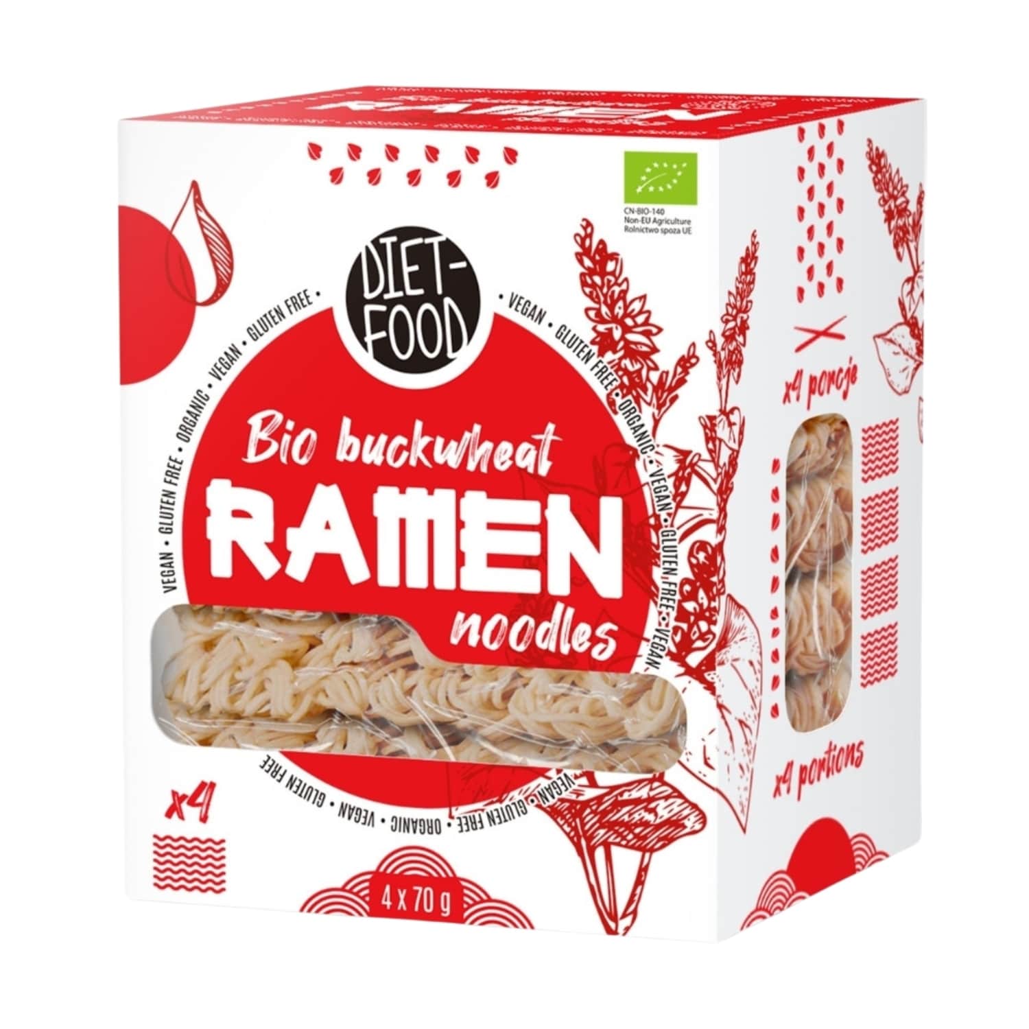 Organic Buckwheat RAMEN Noodles DIET-FOOD, 280 g