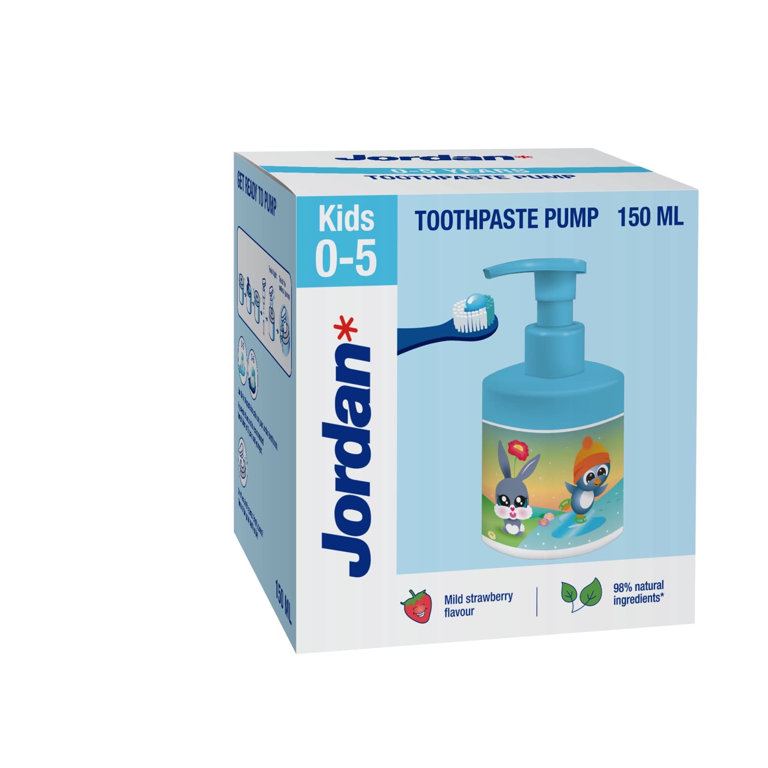Children's toothpaste JORDAN with dispenser, 150 ml
