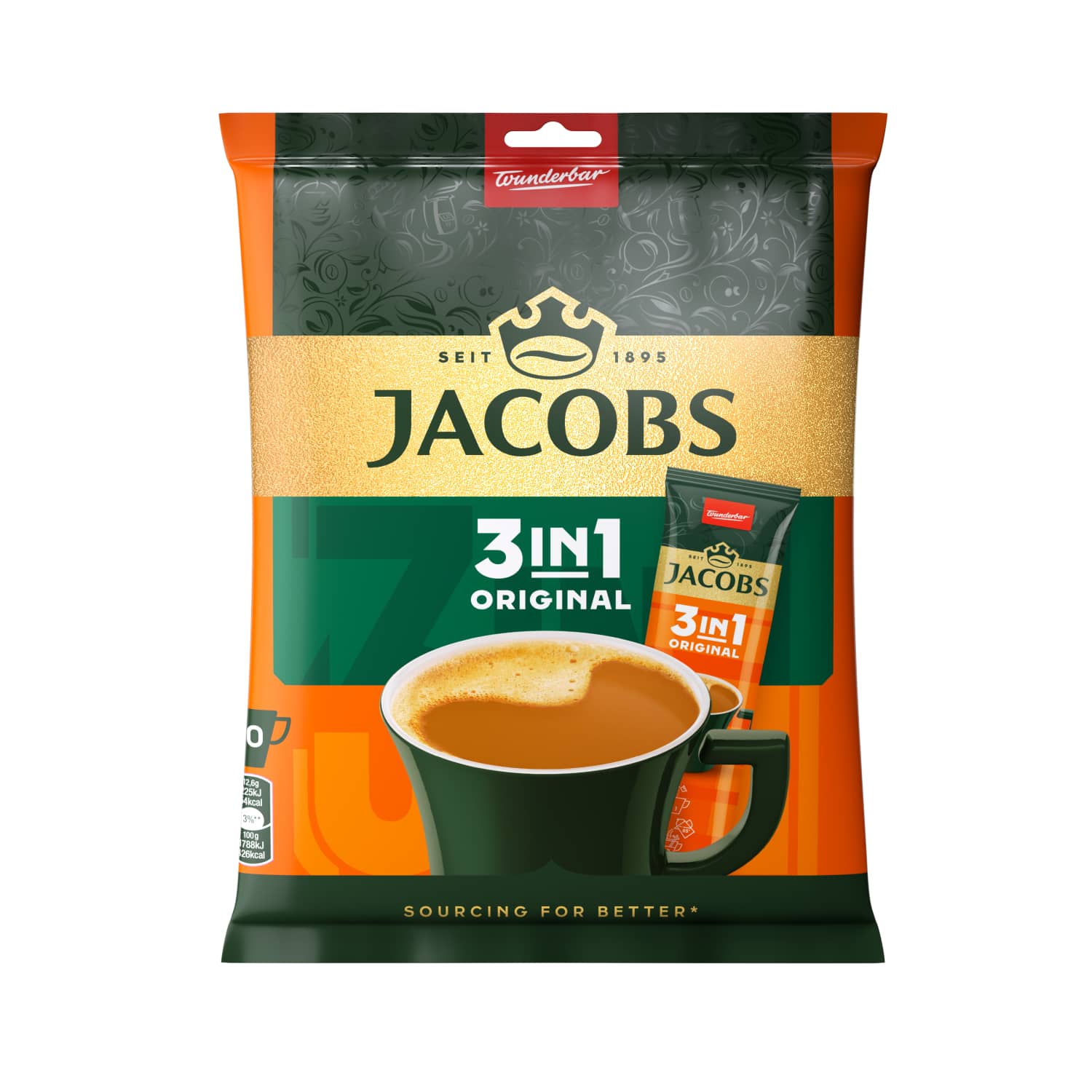 Instant coffee drink JACOBS 3in1 ORIGINAL, 126 g