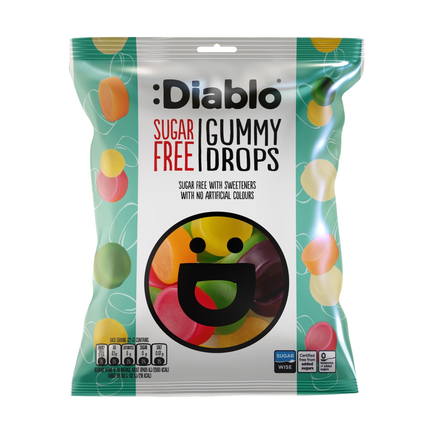 Желейные конфеты DIABLO GUMMY DROPS, 75 г