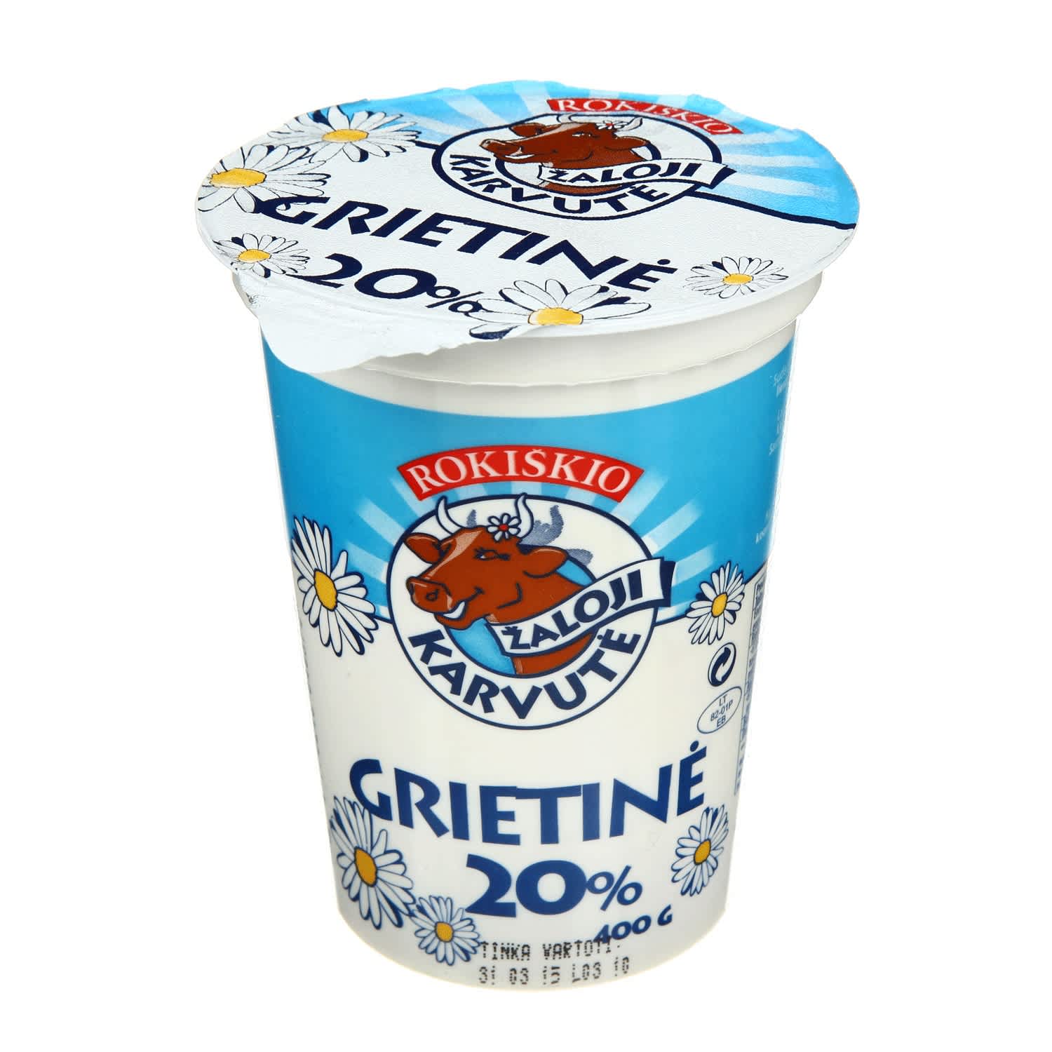 Сметана ŽALOJI KARVUTĖ, 20% жира, 400 г