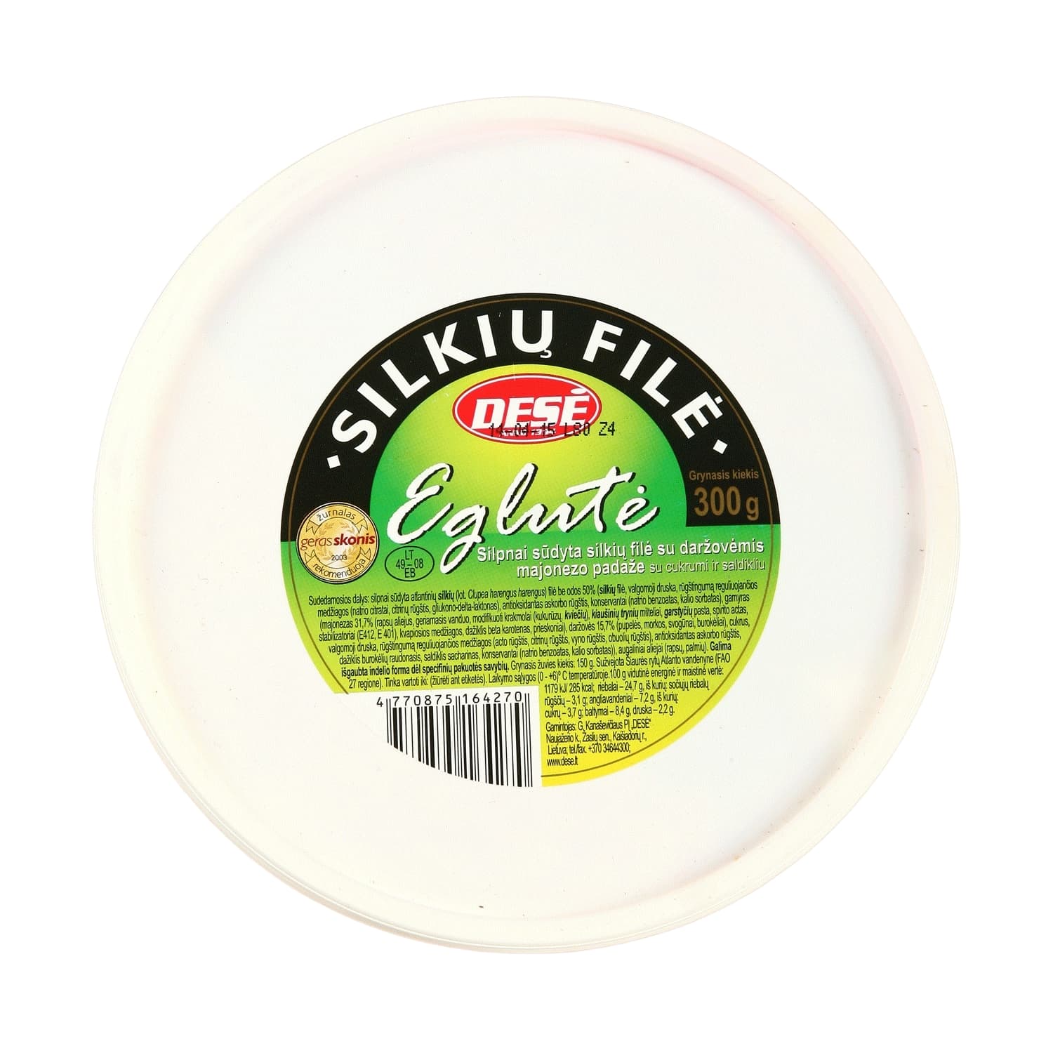 Herring fillet with vegetable mayo EGLUTĖ, 300g