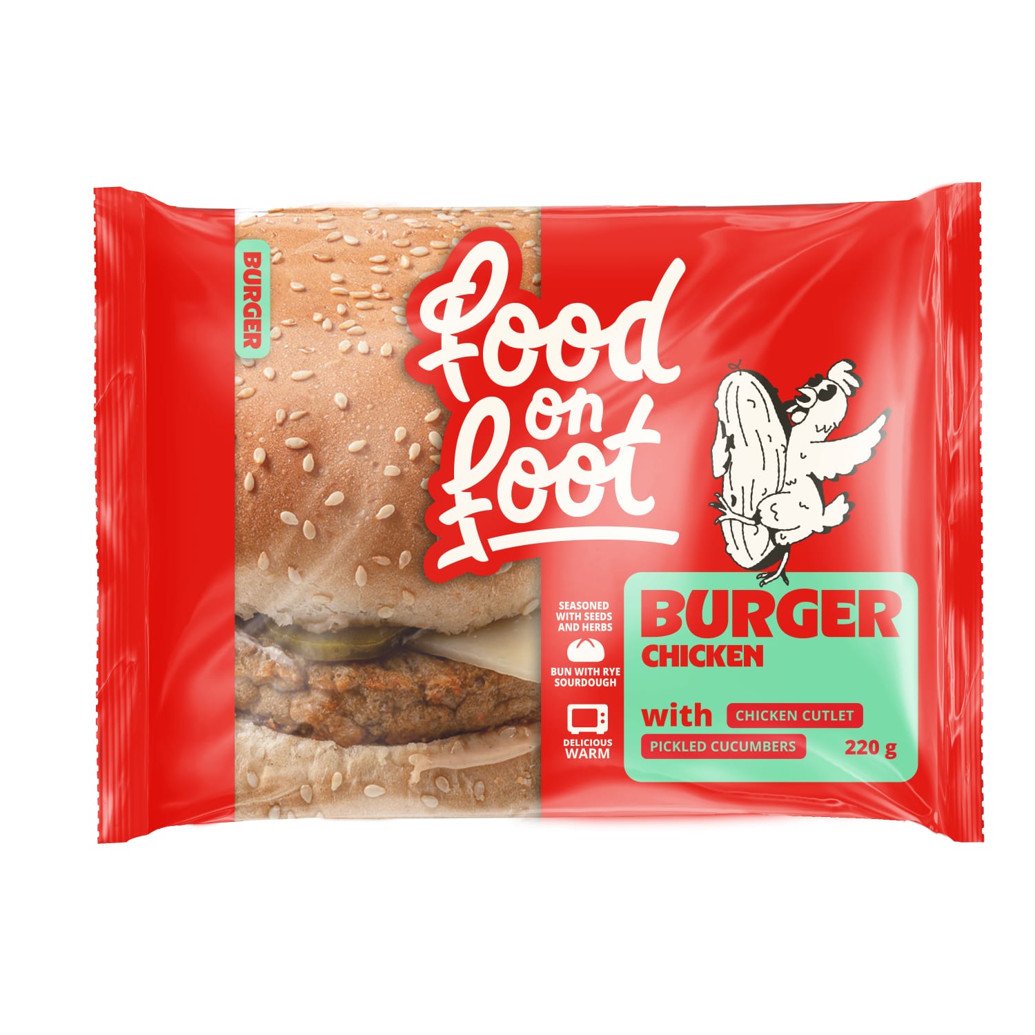 Mėsainis su višt. kotl. FOOD ON FOOT, 220 g