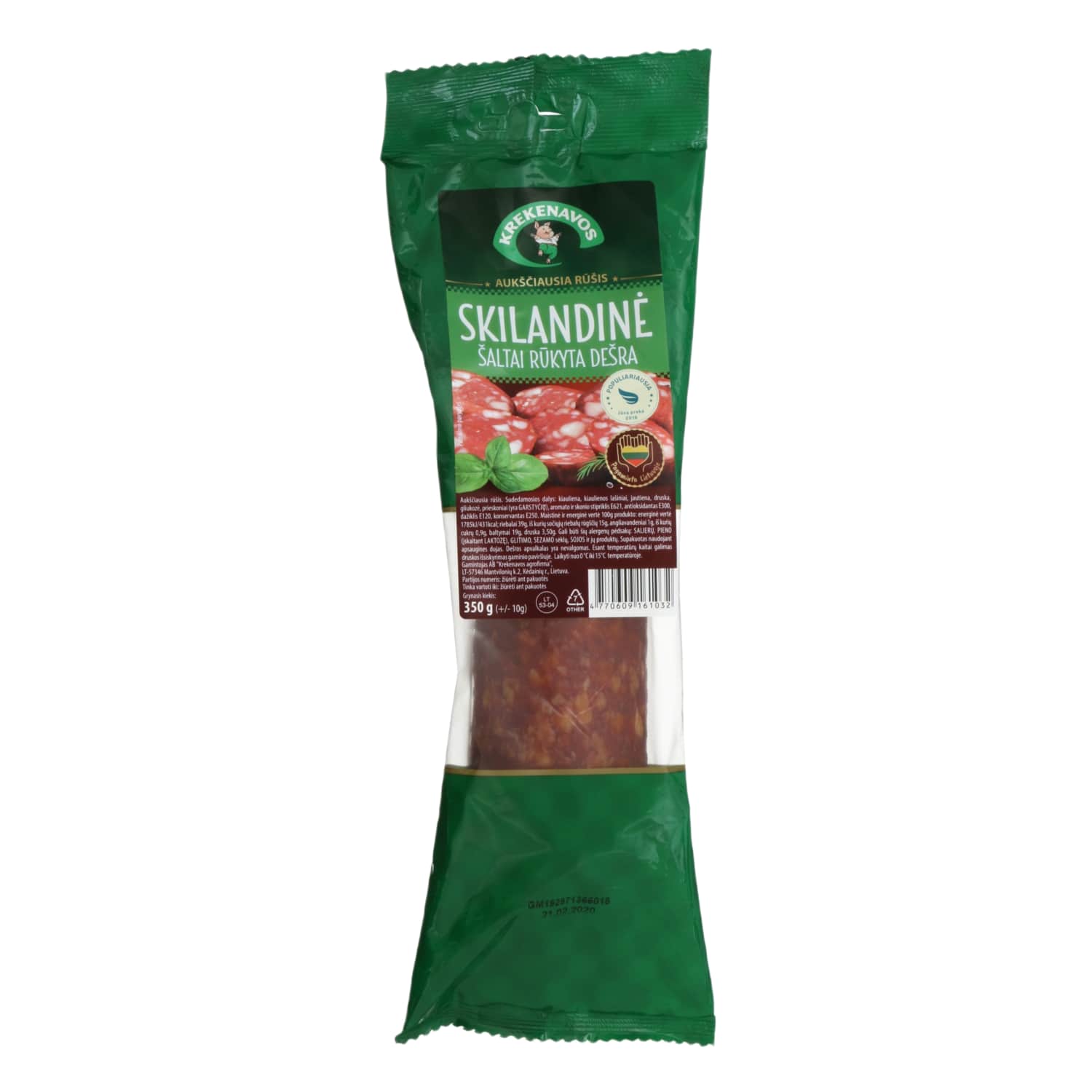 Cold smoked KREKENAVA SKILANDINĖ sausage, 350g