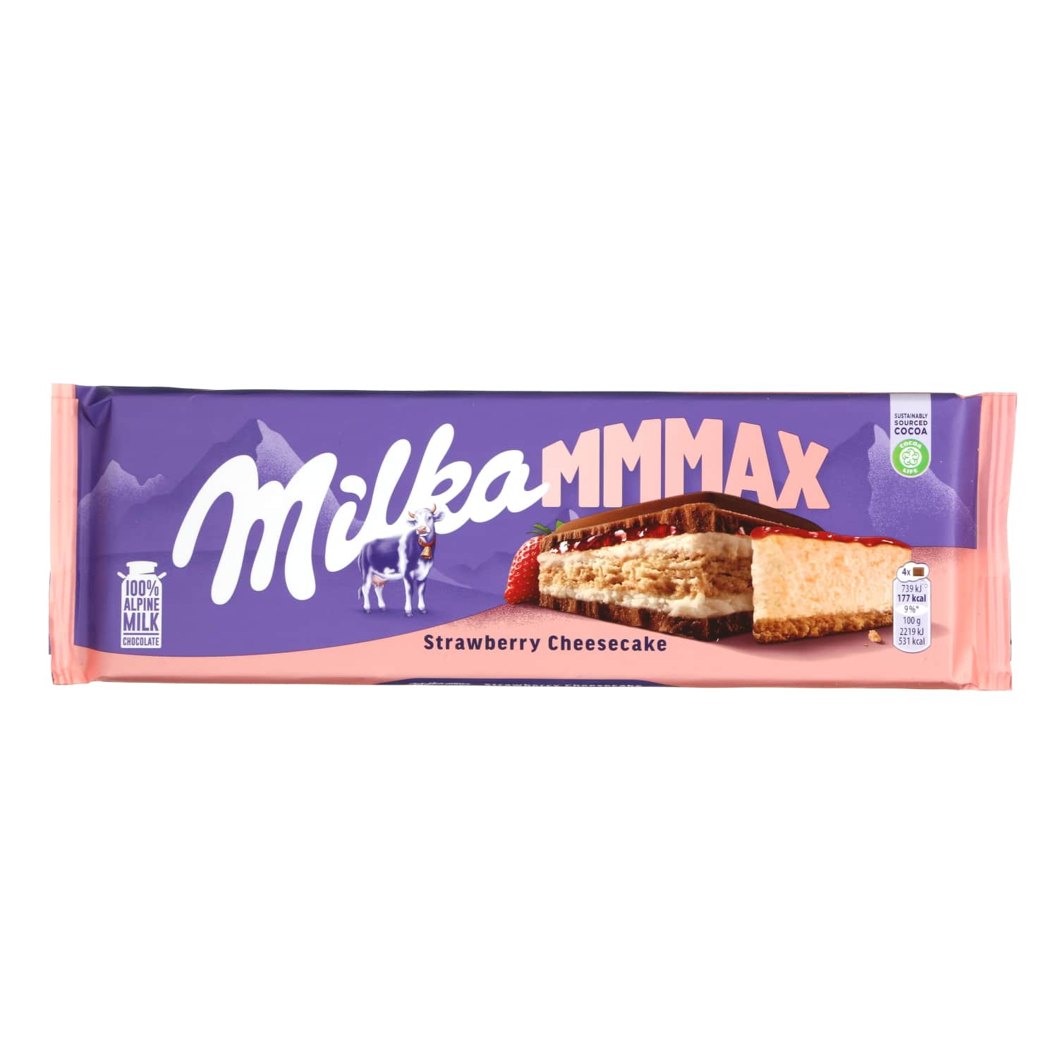 Шоколад со вкусом клубничного чизкейка MILKA, 300 г