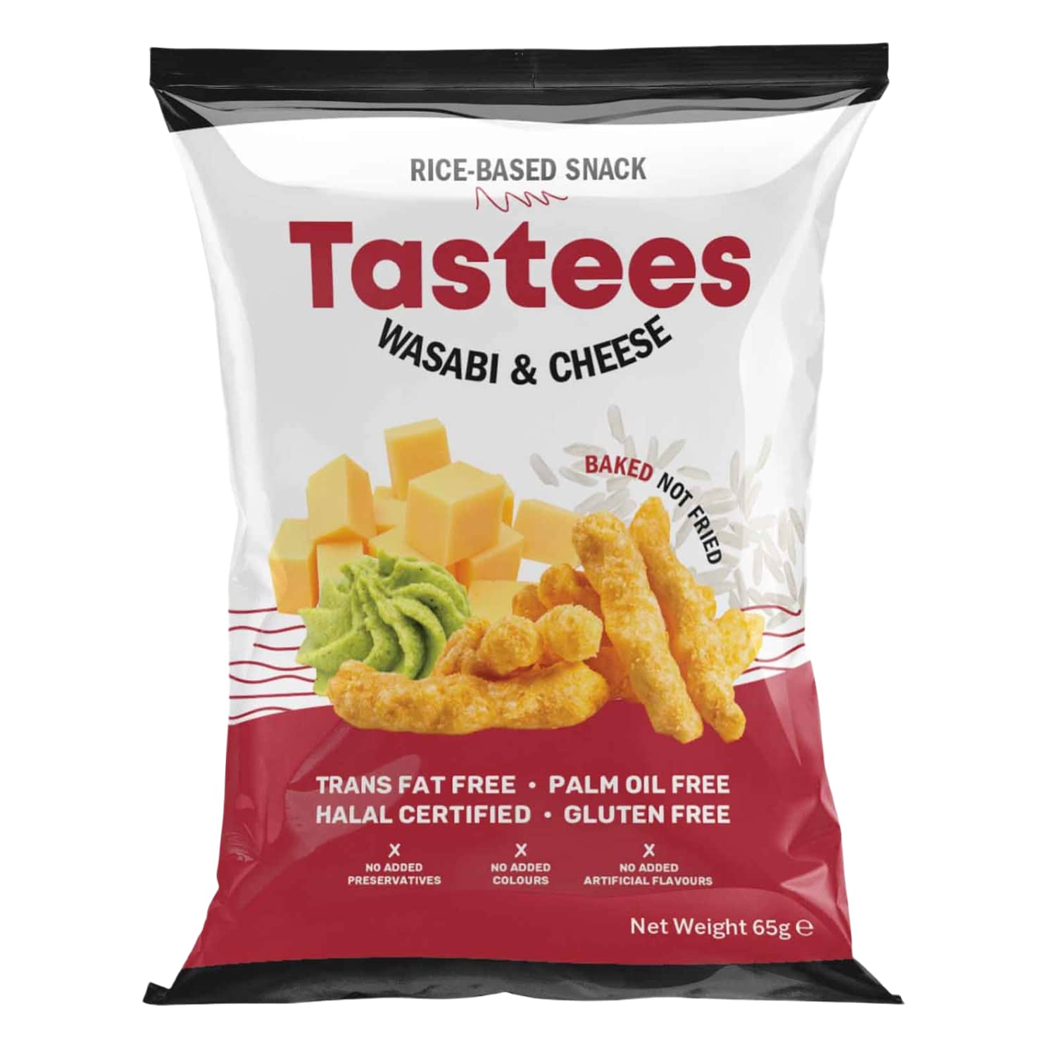 Ryžių užkandis sūrio sk. TASTEES WASABI, 65 g