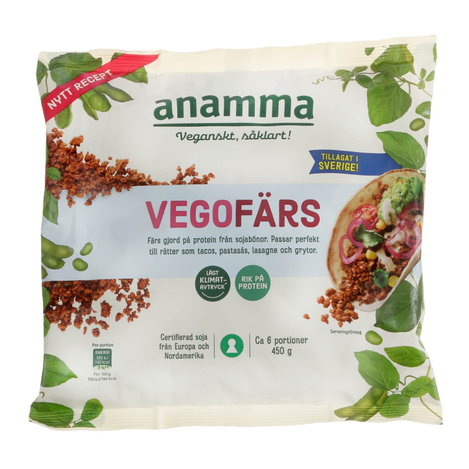 Frozen soy mince ANAMMA, 450 g