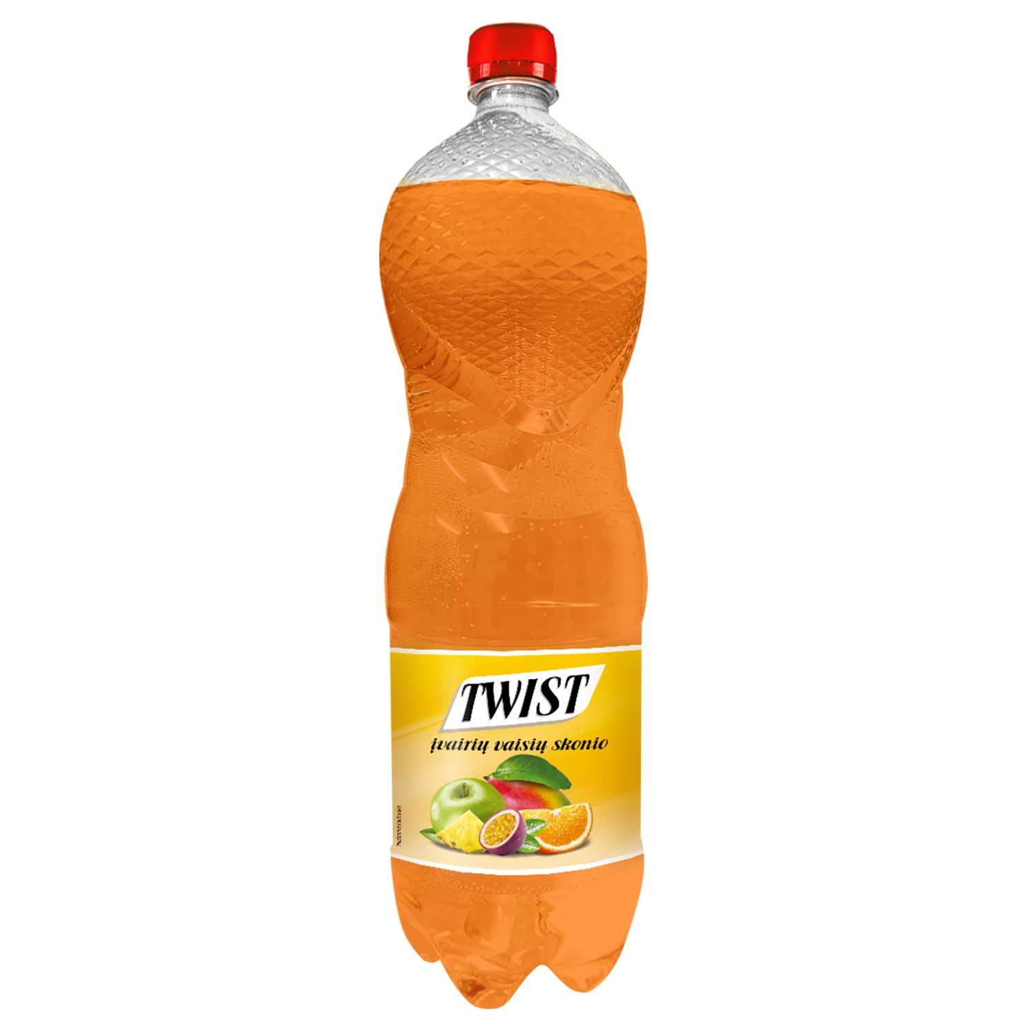 Разнообразный фруктовый напиток с подсластителем TWIST, 2л