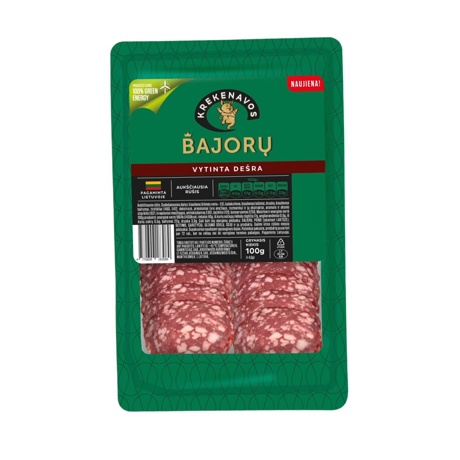 Вяленая колбаса BAJORŲ, a. r., 100 г