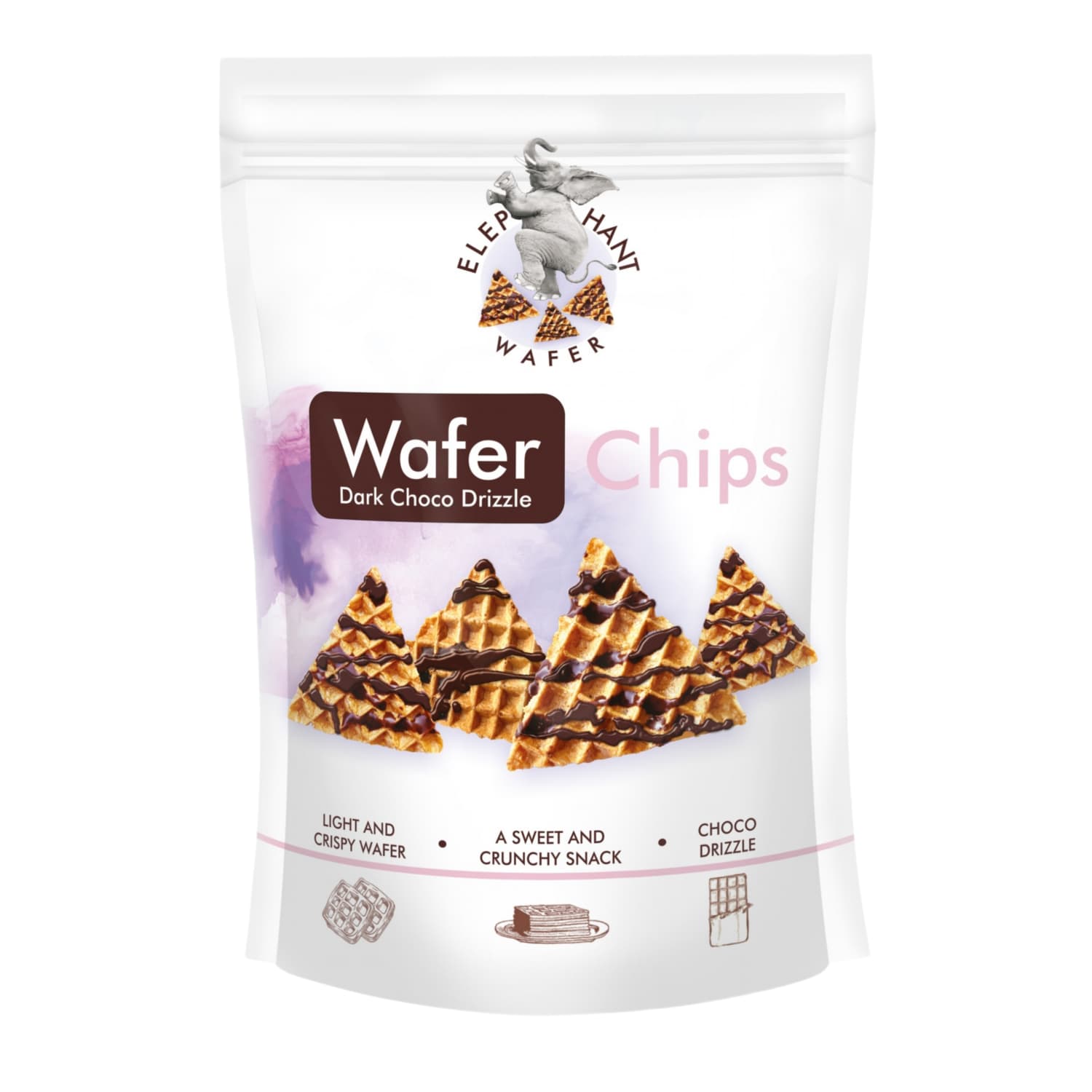 Waffle chips ELEPHANT WAFER with filling, 70 g
