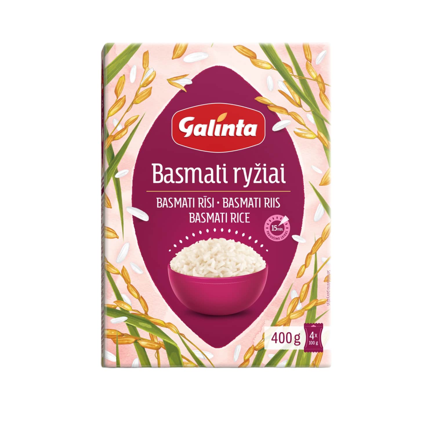 Длиннозерный рис GALINTA BASMATI, 4 x 100 г