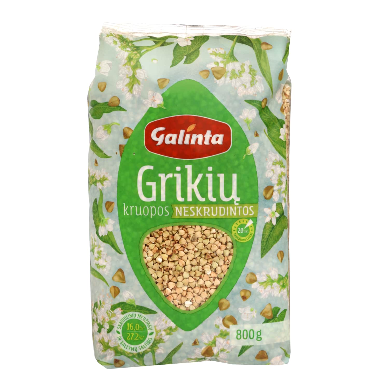Unroasted buckwheat groats GALINTA, 800 g