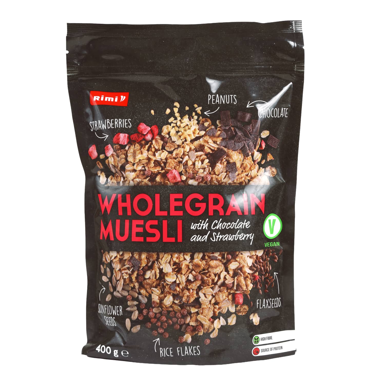 Cereal with chocolate, strawberries RIMI, 400 g