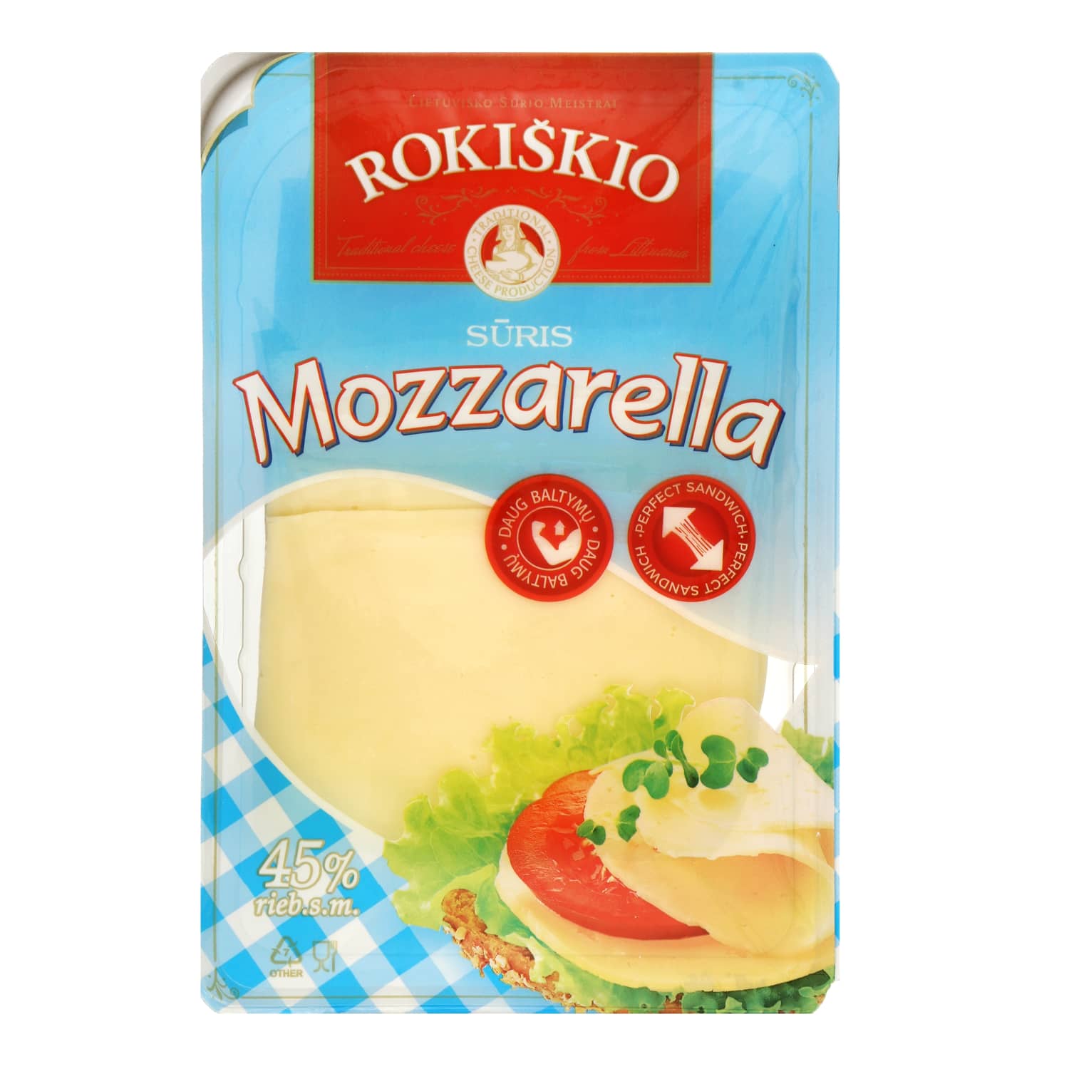 Cheese MOZZARELLA ROKIŠKIO 45%, 150g